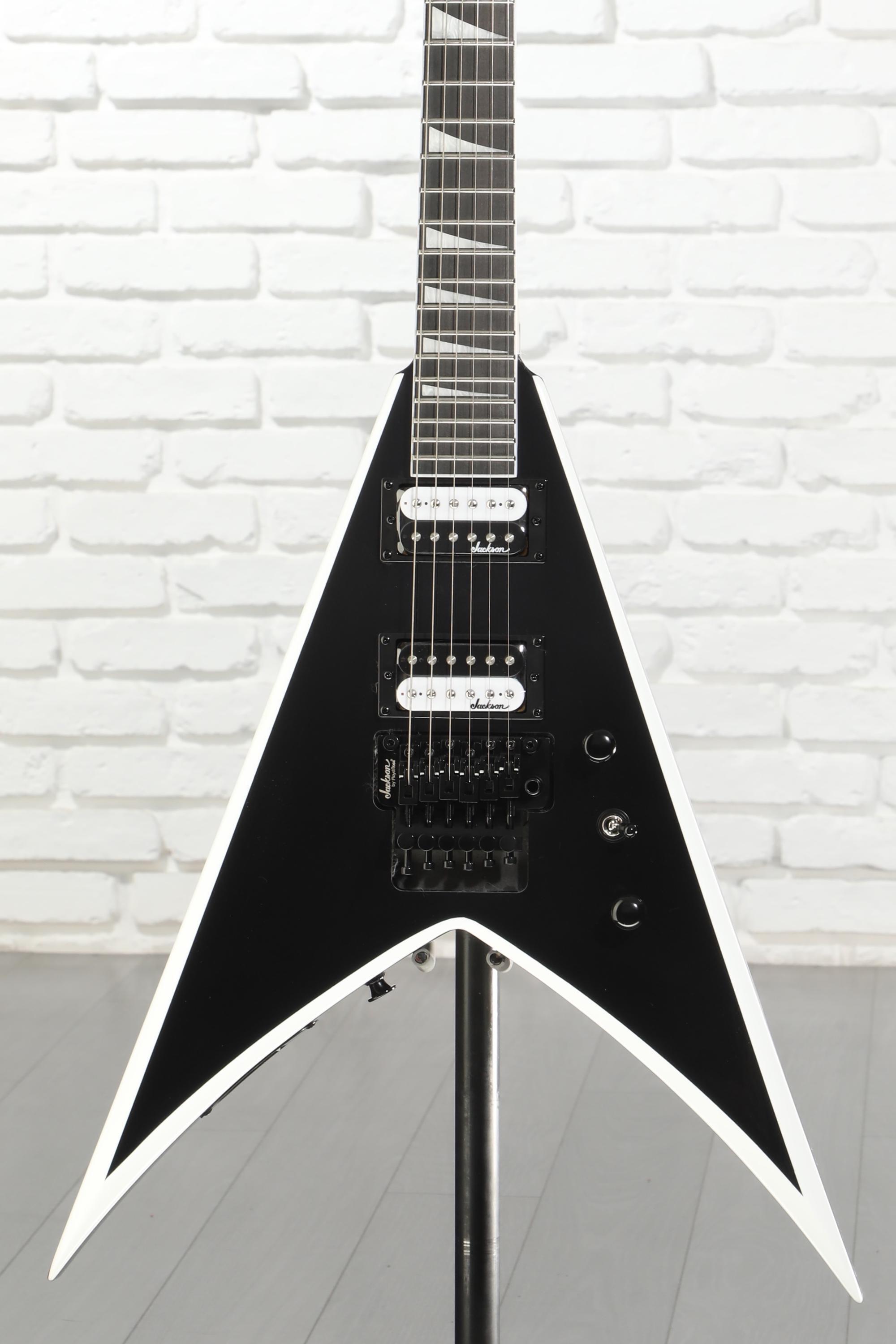 Jackson JS Series King V JS32 - Black with White Bevels | Sweetwater