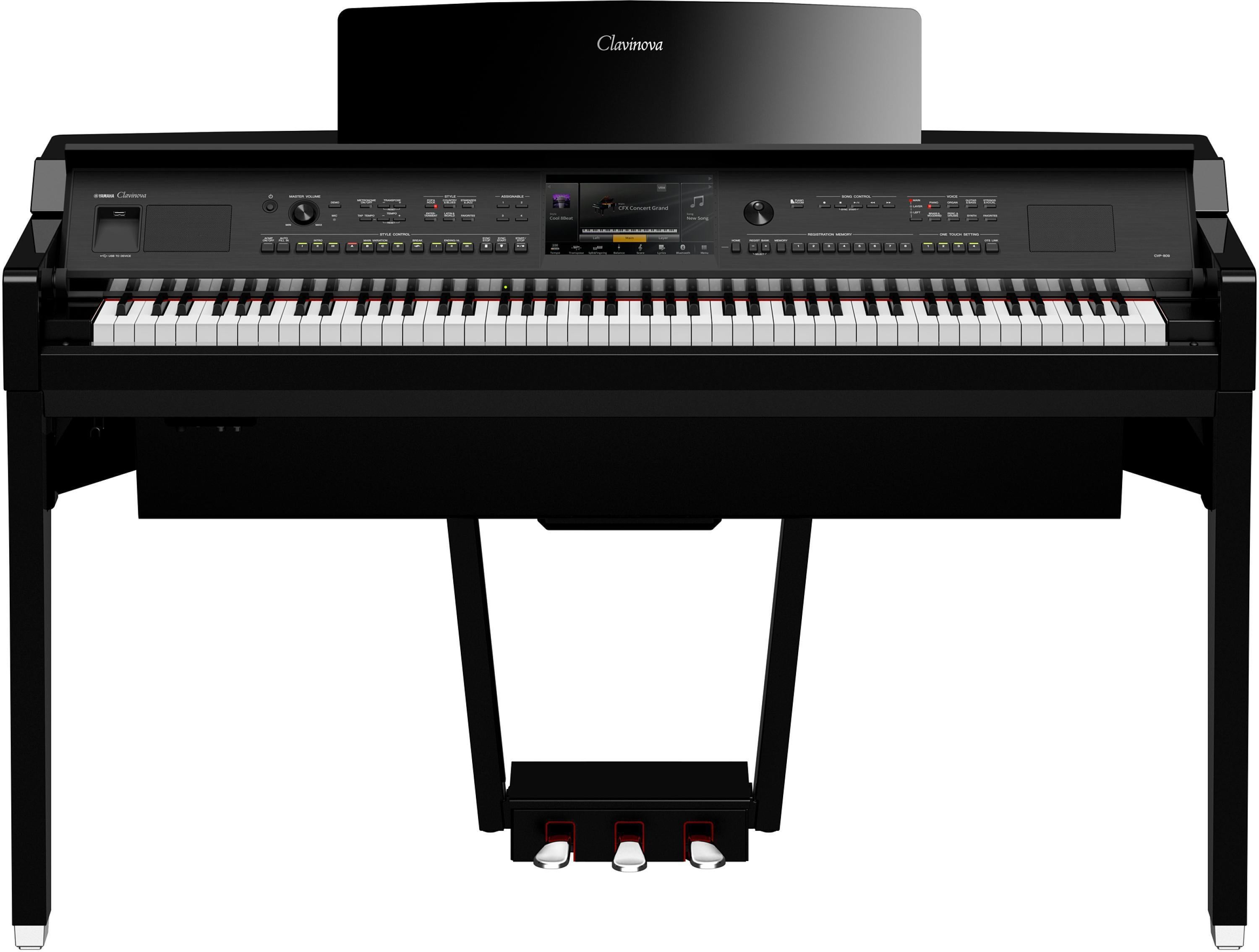 Yamaha Clavinova CVP-809 Digital Upright Piano with Bench - Polished Ebony  Finish