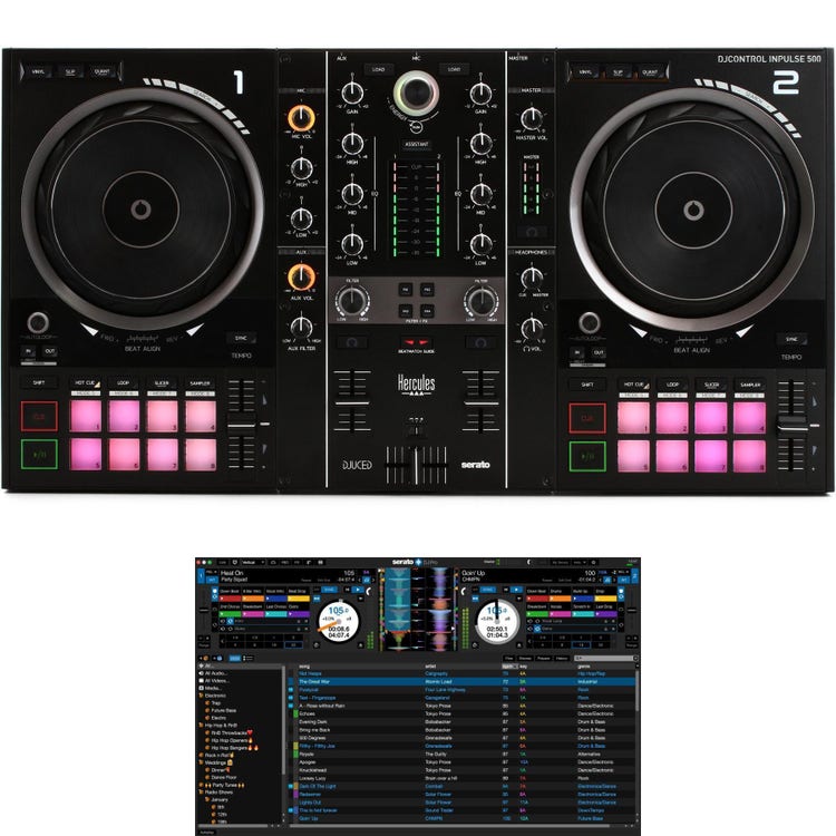 Hercules DJ DJControl Inpulse 500 Controller and Serato Bundle