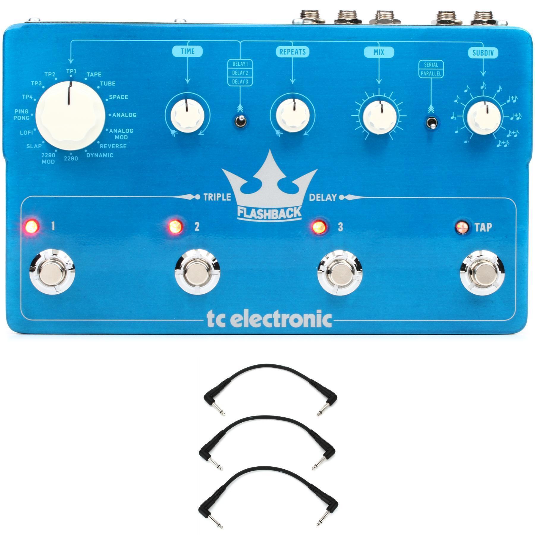 TC Electronic Flashback Triple Delay Pedal with 3 Patch Cables