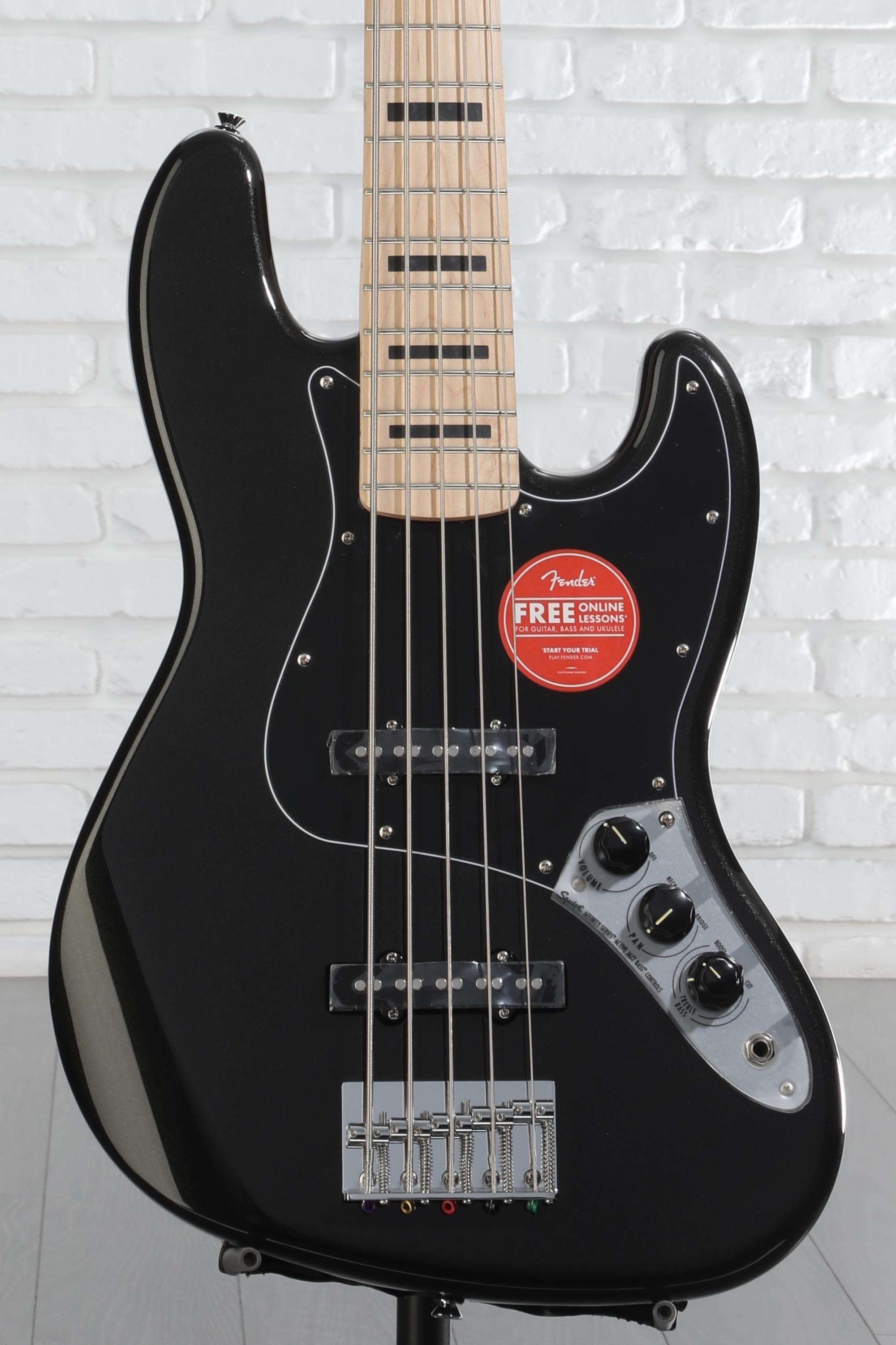Squier Affinity Series Active Jazz Bass V - Black | Sweetwater
