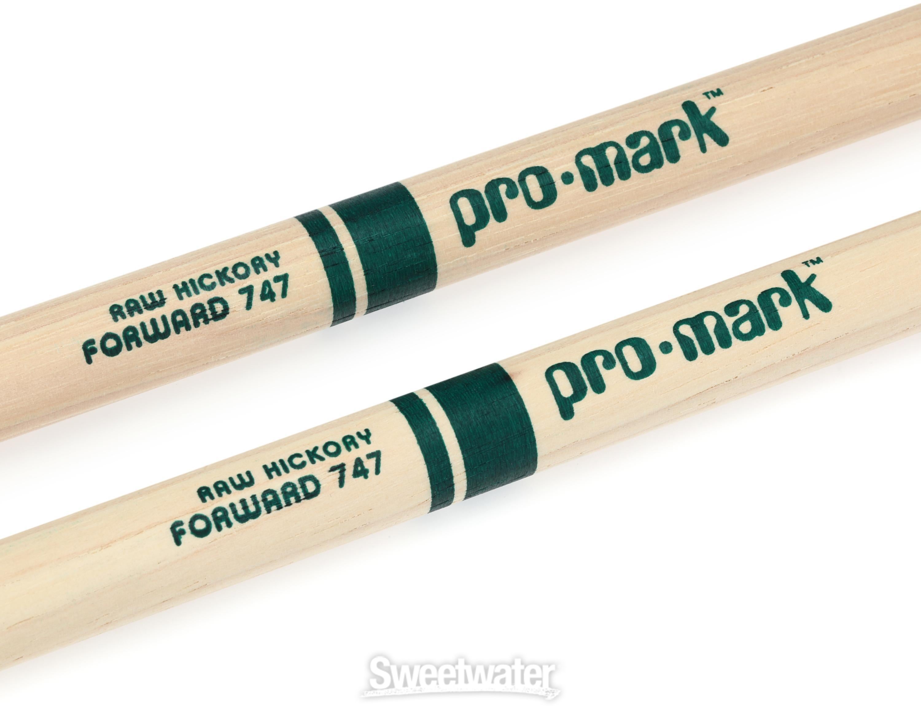 ProMark Classic Forward 747 Raw Hickory Drumsticks， Oval Nylon