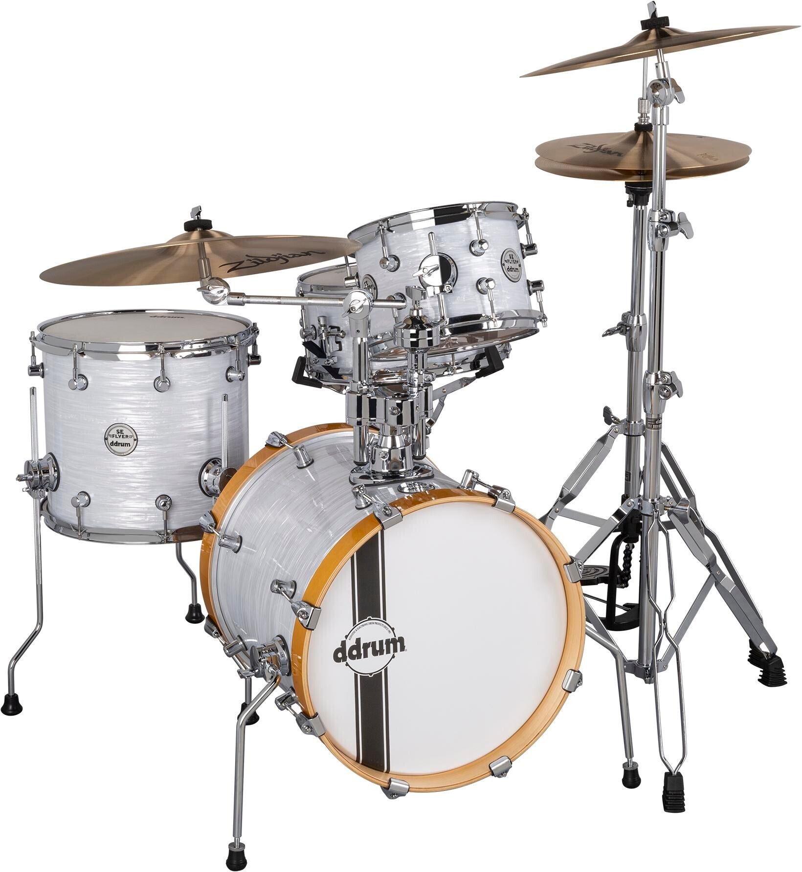 ddrum SE Flyer Pitstop 4-piece Shell Pack - White Pearl | Sweetwater