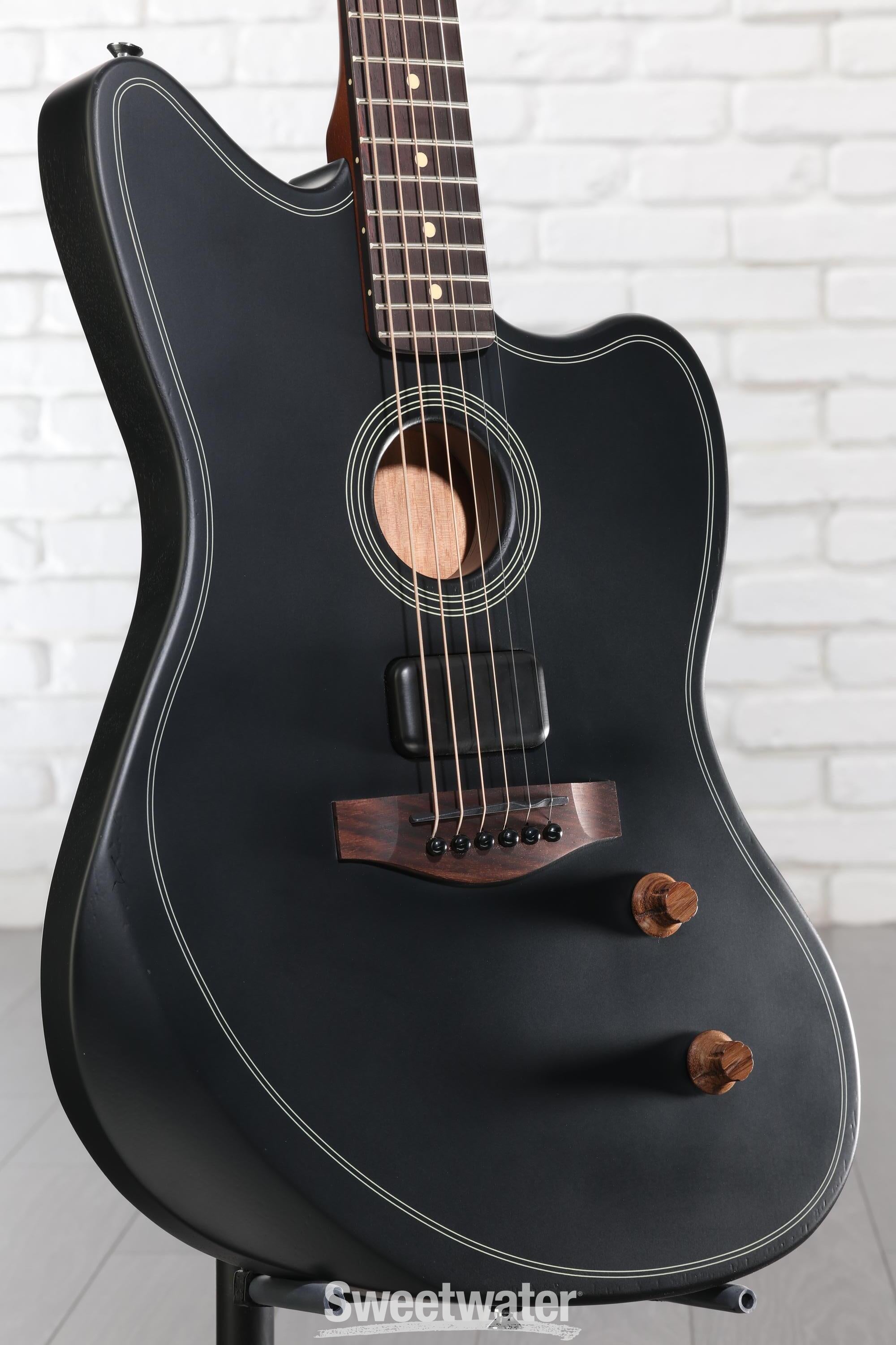 ギター Fender Acoustasonic Jazzmaster Black Open Box Fender American Acoustasonic Jazzmaster Limited-Edition