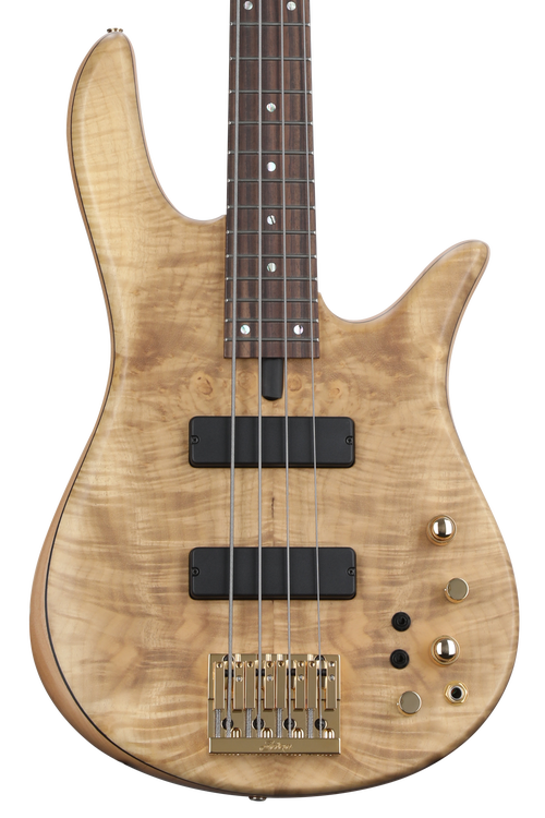 Fodera Monarch 4 Standard Special Bass Guitar - Natural Myrtle Satin with  Gold Hardware, Sweetwater Exclusive