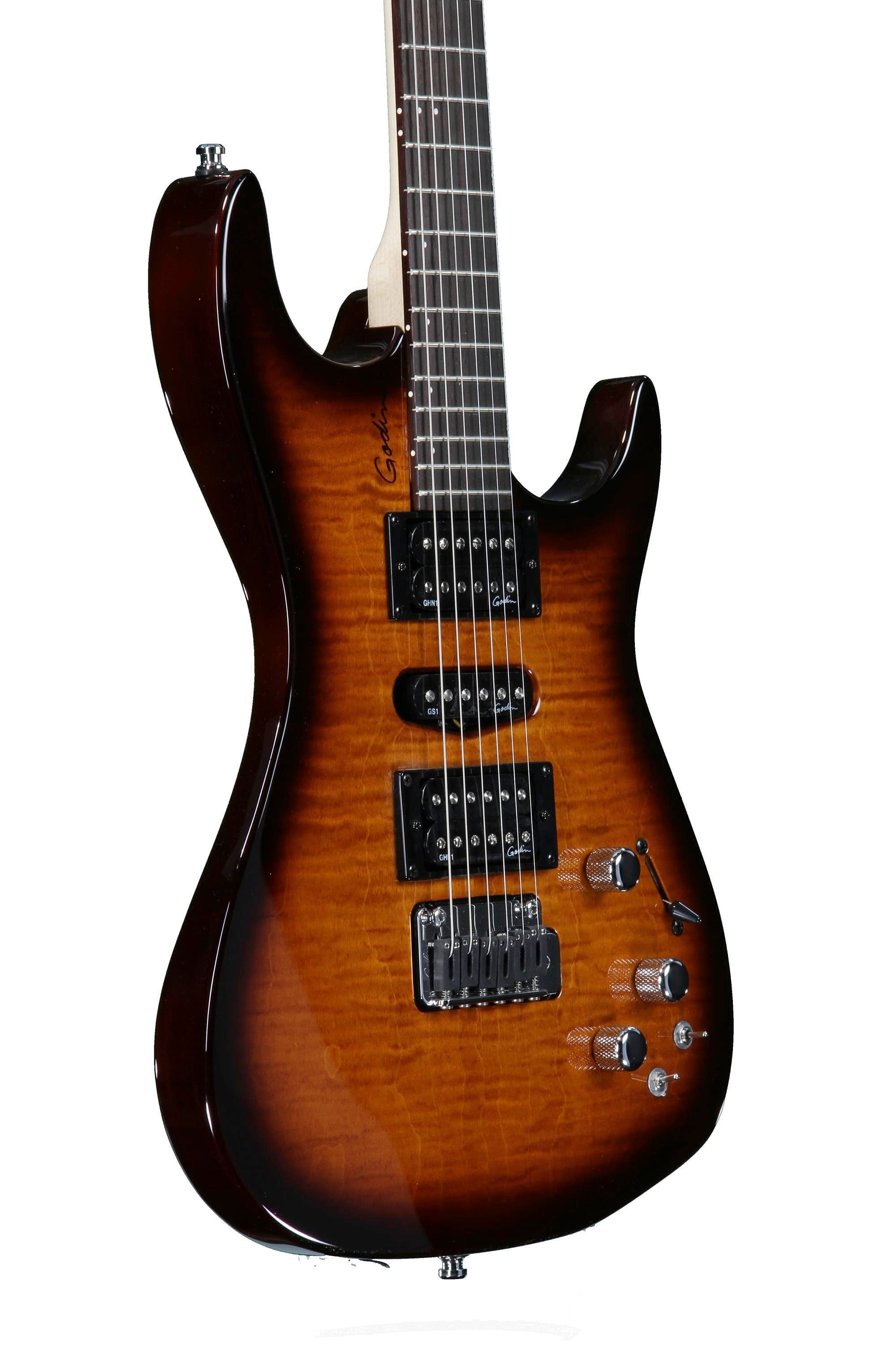 Godin Freeway SA - Lightburst Leaftop Hi Gloss Reviews | Sweetwater