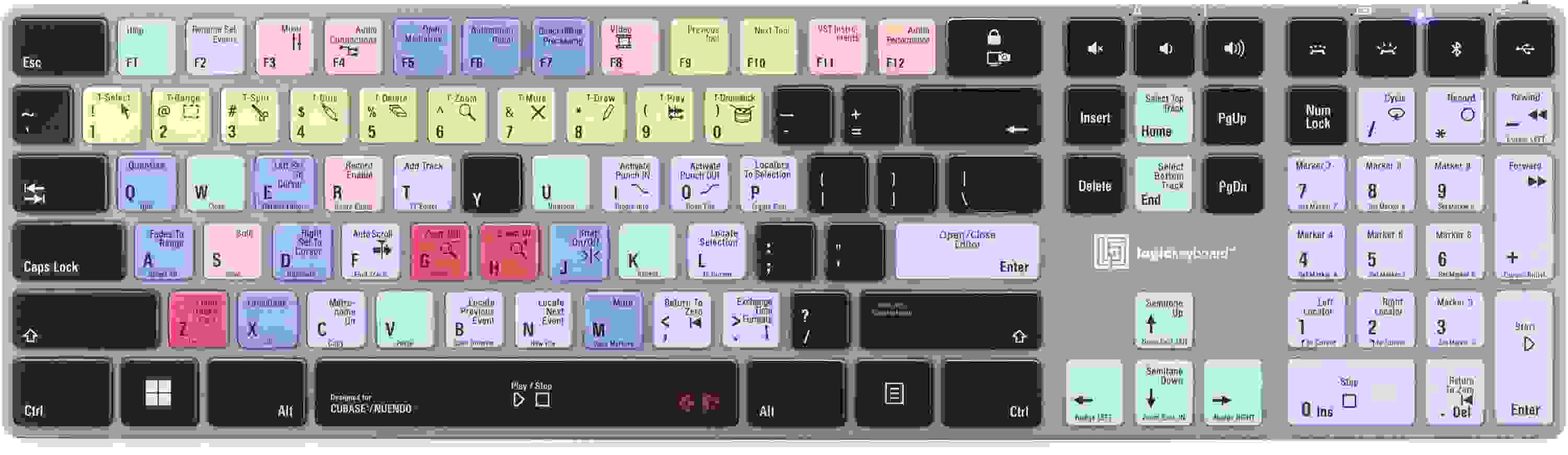 LogicKeyboard Titan Wireless Backlit Keyboard for Cubase and Nuendo - Windows