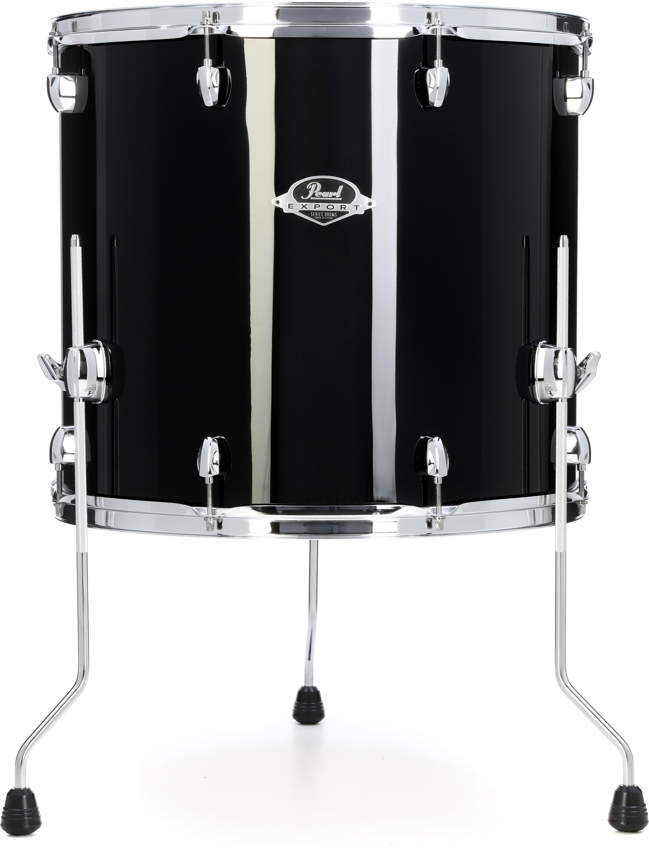 Pearl Export Floor Tom - 16 inches x 18 inches, Jet Black | Sweetwater