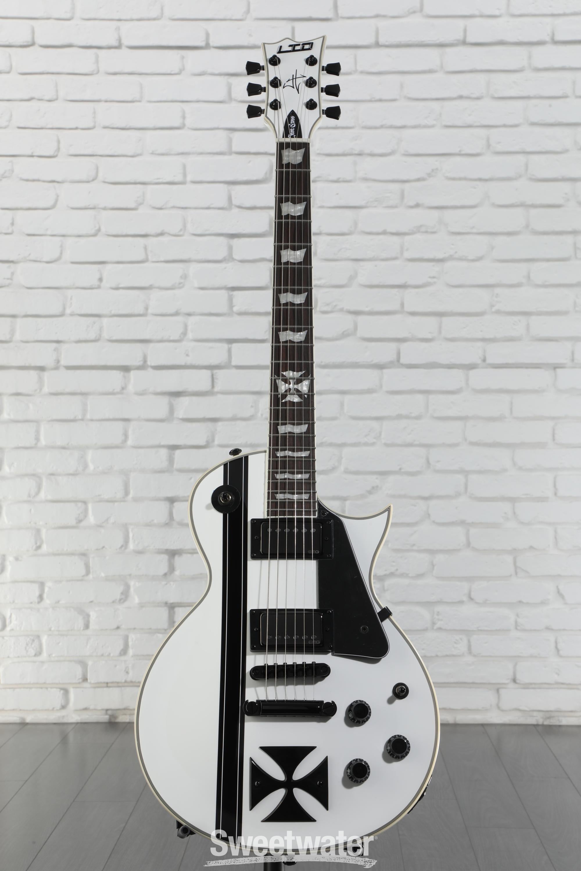 ギター ESP LTD Iron cross Amazon.com: ESP LTD James Hetfield Iron Cross SW - Snow