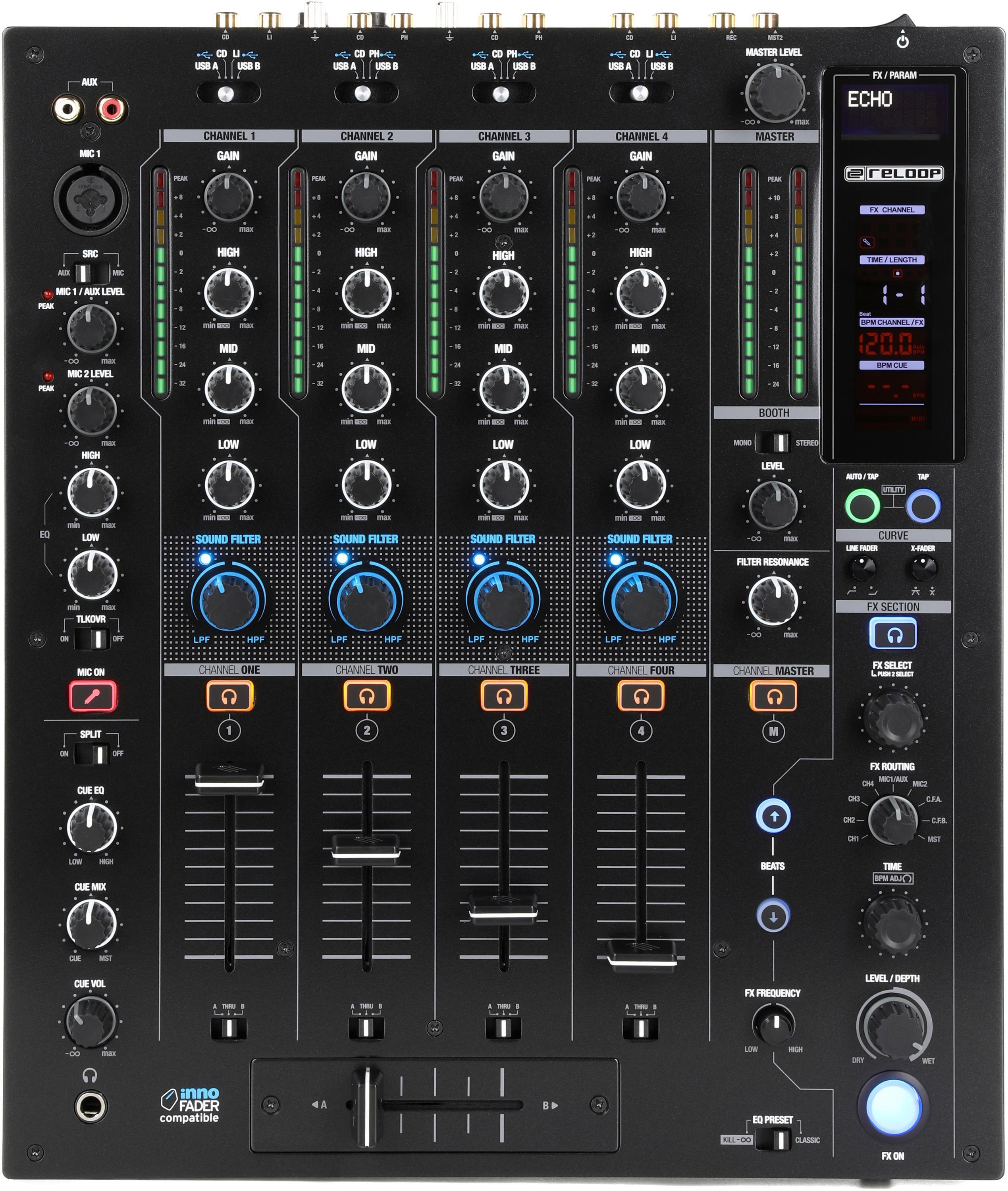 Reloop RMX-95 4+1-channel DVS Performance DJ Mixer with Neural Mix