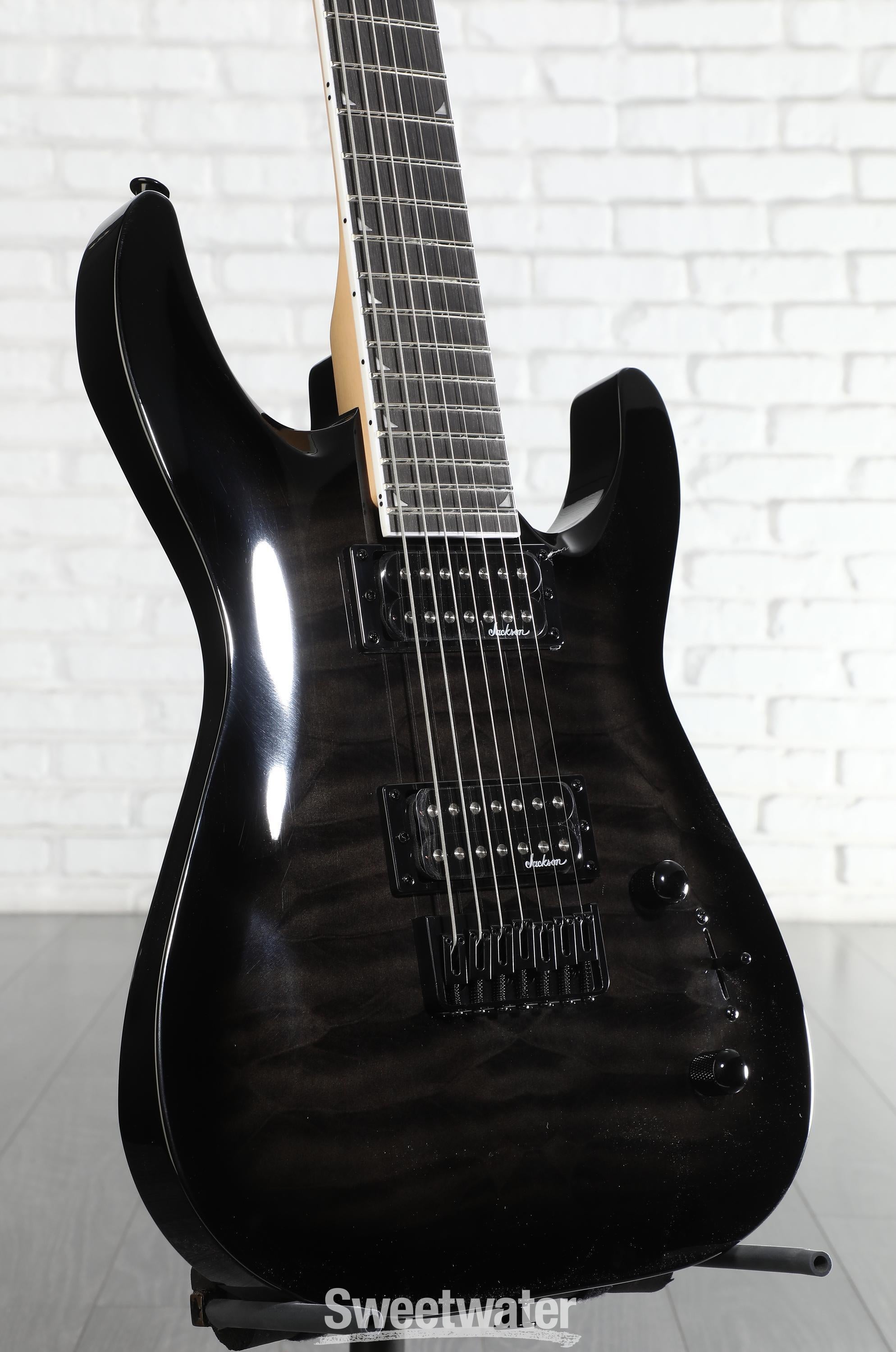 Photo of Jackson JS Series Dinky Arch Top JS22Q-7 DKA HT Electric Guitar - Transparent Black Burst