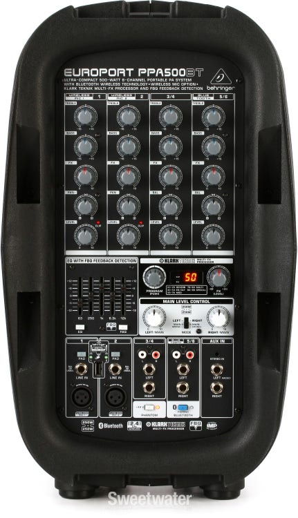 Behringer Europort PPA500BT 6-channel Portable PA System with