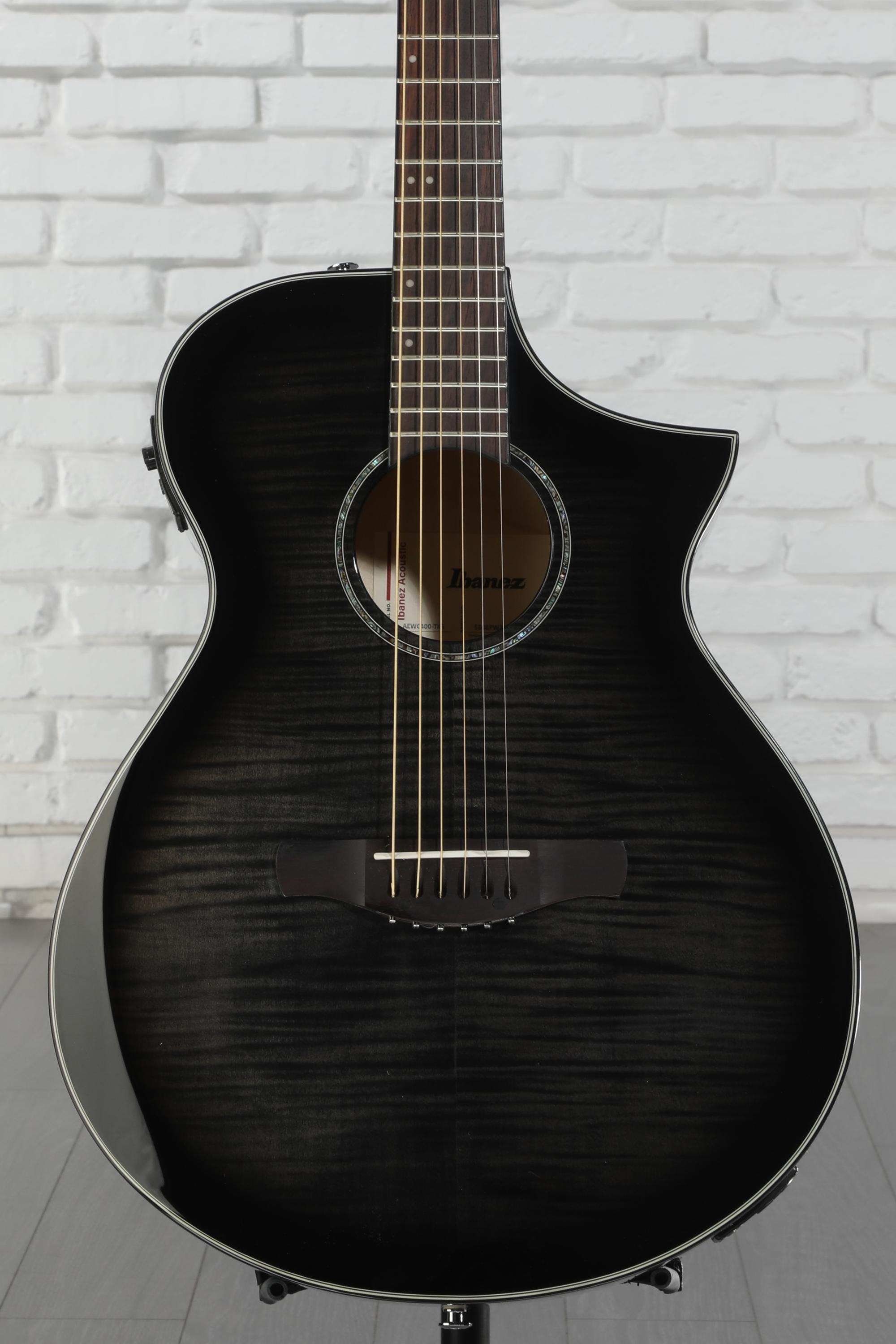 Ibanez AEWC400 Acoustic-Electric Guitar - Transparent Black