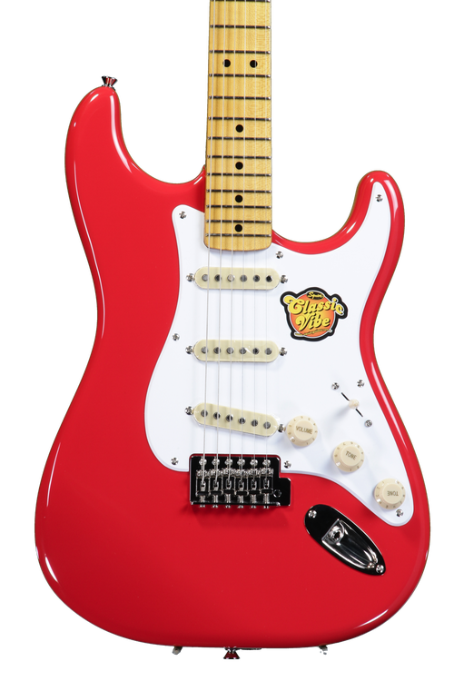 My new Squier Classic Vibe Precision Bass 60s Fiesta Red : r