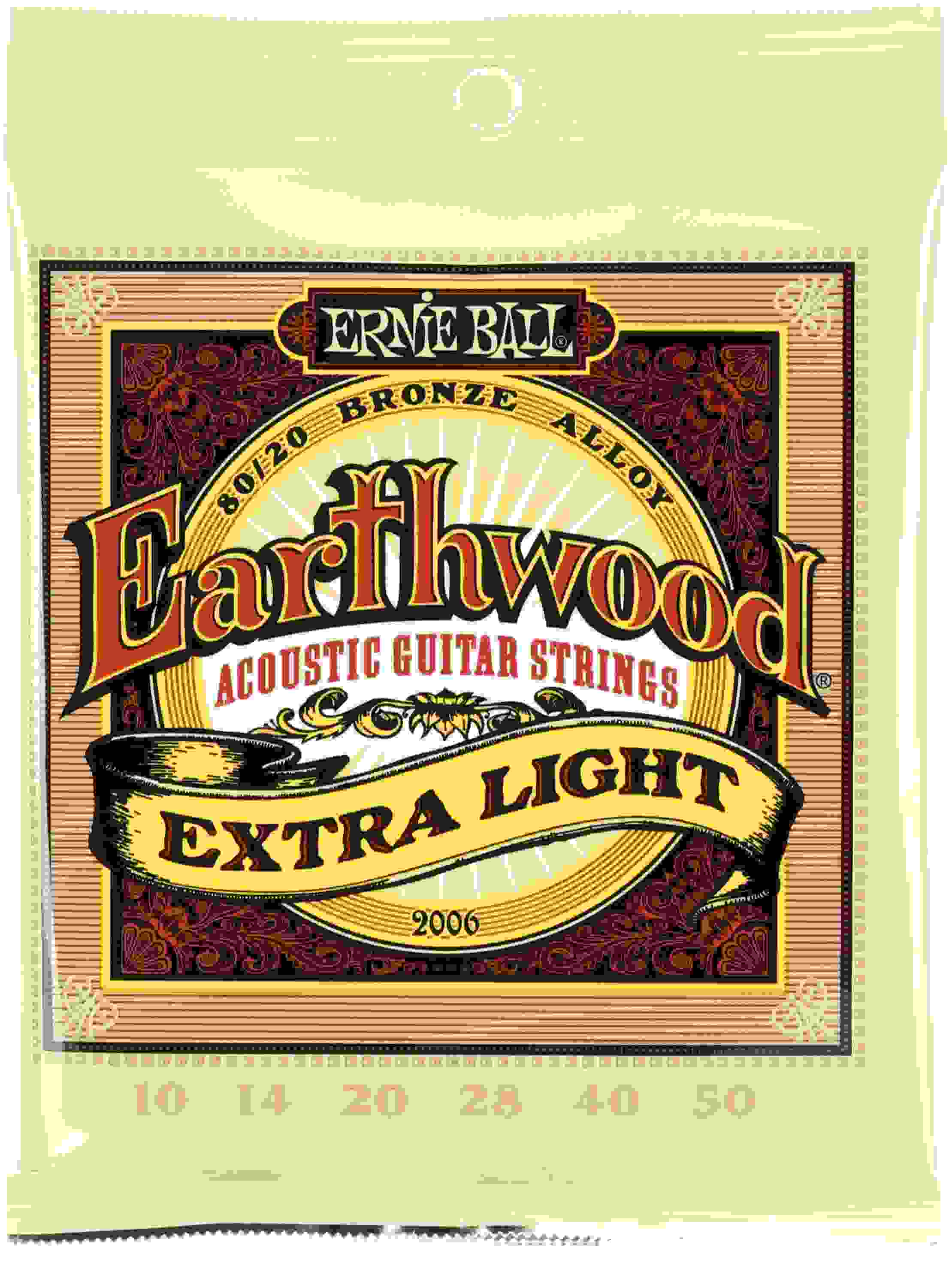 Ernie Ball 2006 Earthwood 80/20 Bronze Acoustic Guitar Strings - .010-.050 Extra Light