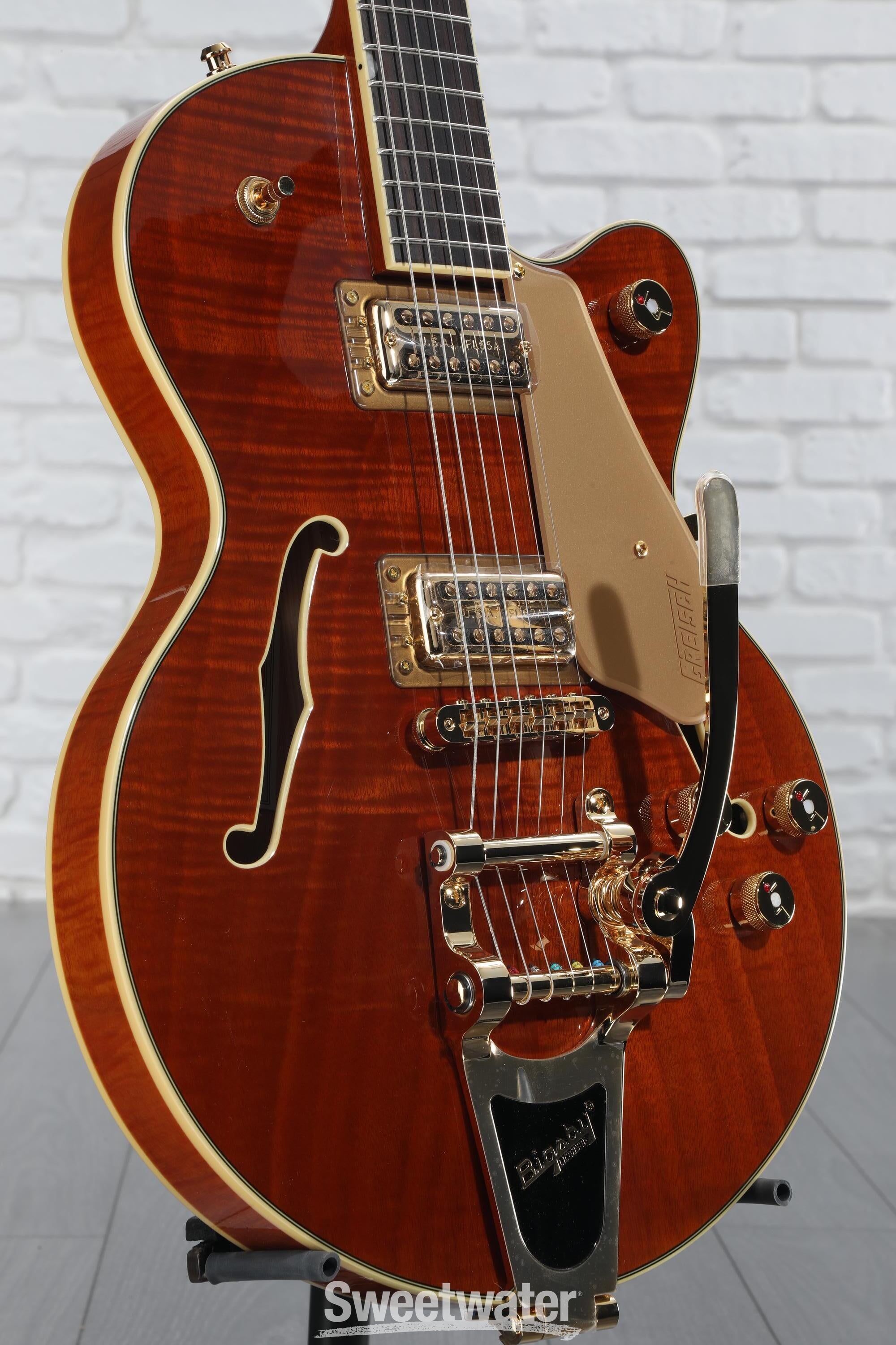 Photo of Gretsch LTD Broadkaster Jr. Semi-hollowbody Electric Guitar - Roundup Orange Stain