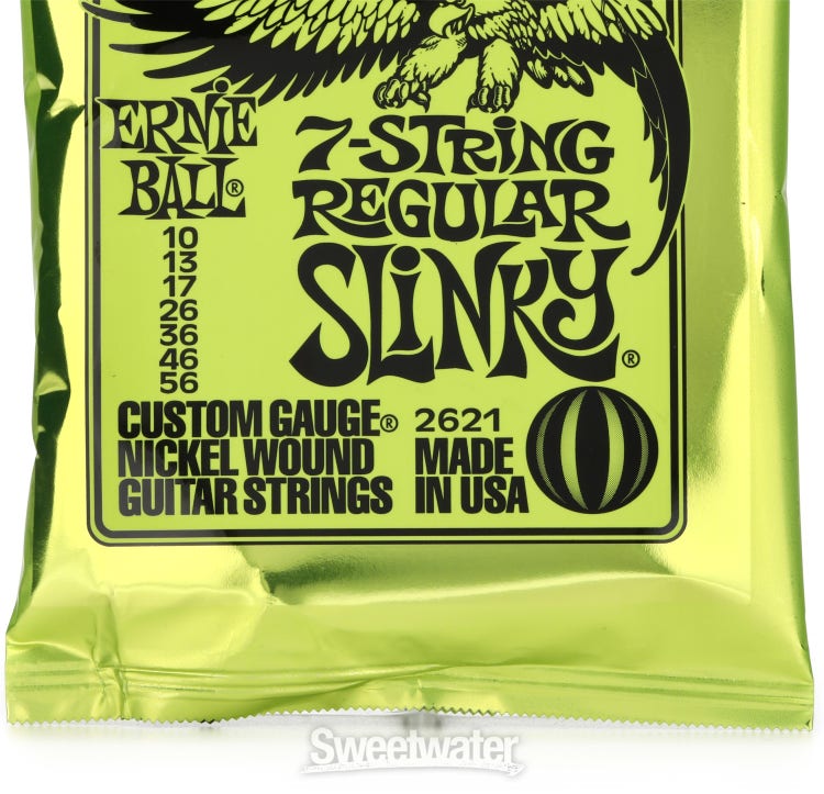 Ernie Ball 2621 Nickel Regular Slinky 7-String Electric Guitar Strings 10-56