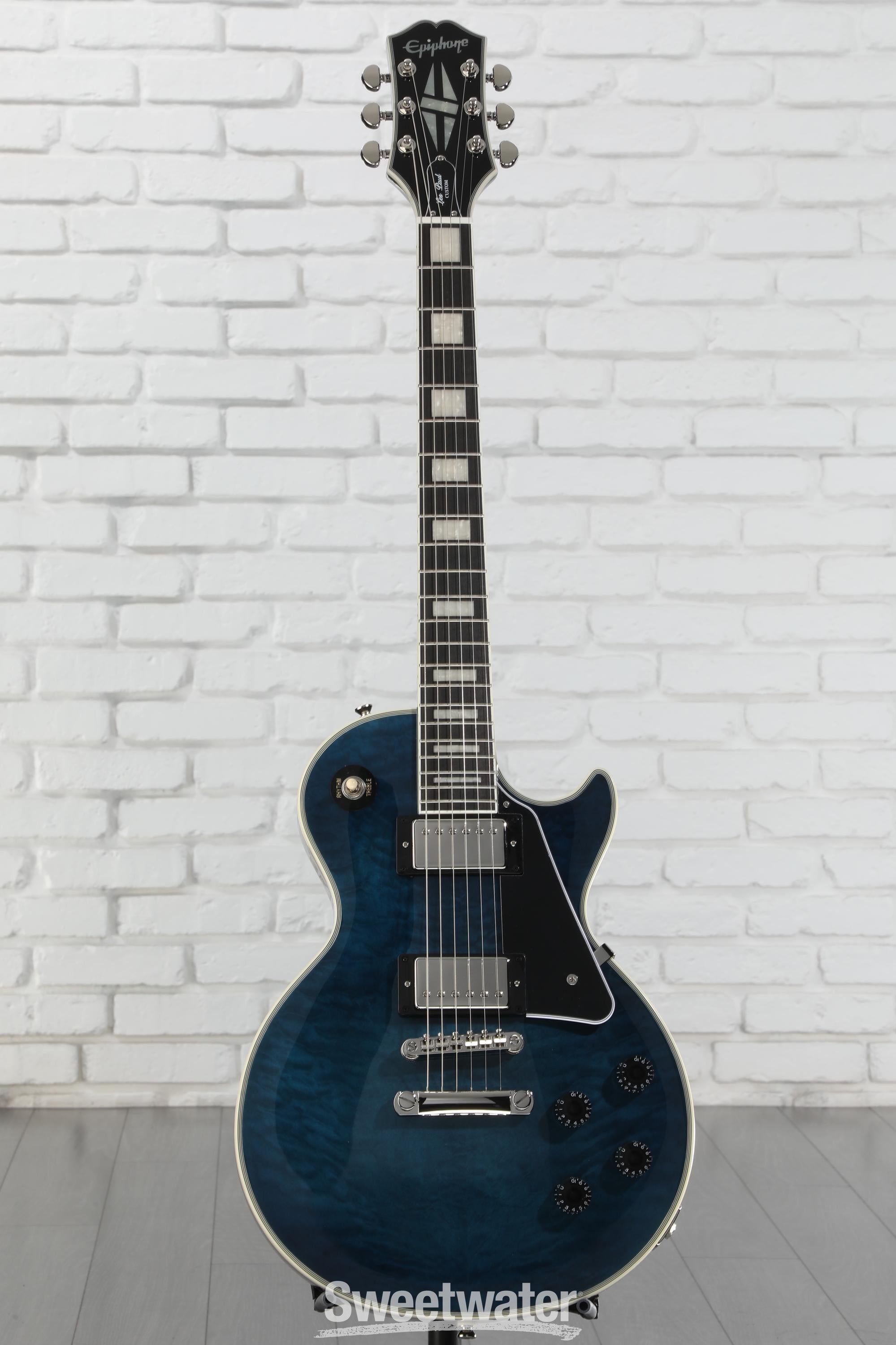 Epiphone Les Paul Custom Electric Guitar - Viper Blue, Sweetwater