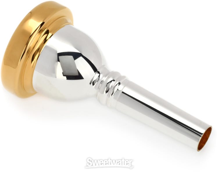 Bach 350 Classic Series Silver-plated Small Shank Trombone Mouthpiece with  Gold-plated Rim - 6-1/2AL