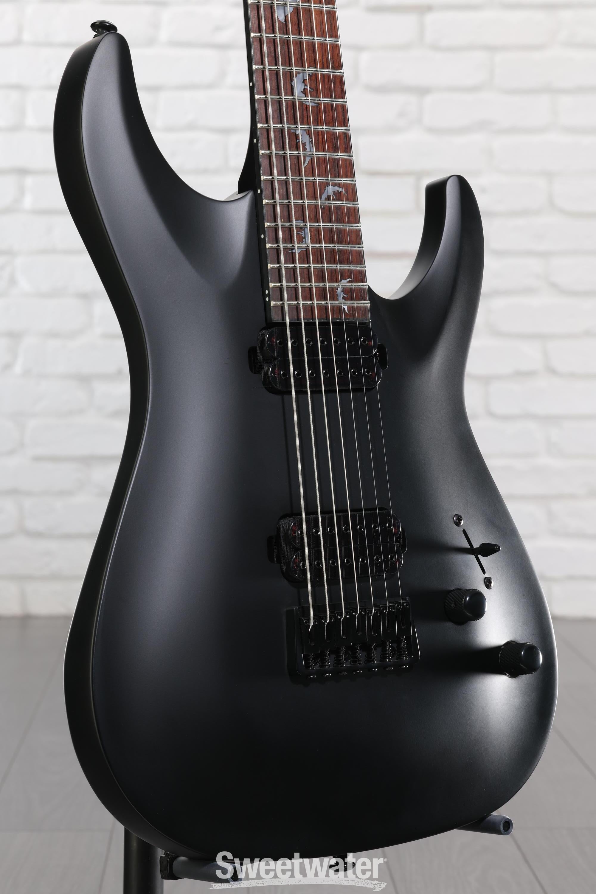 Schecter Damien-7 SBK Electric Guitar - Satin Black | Sweetwater