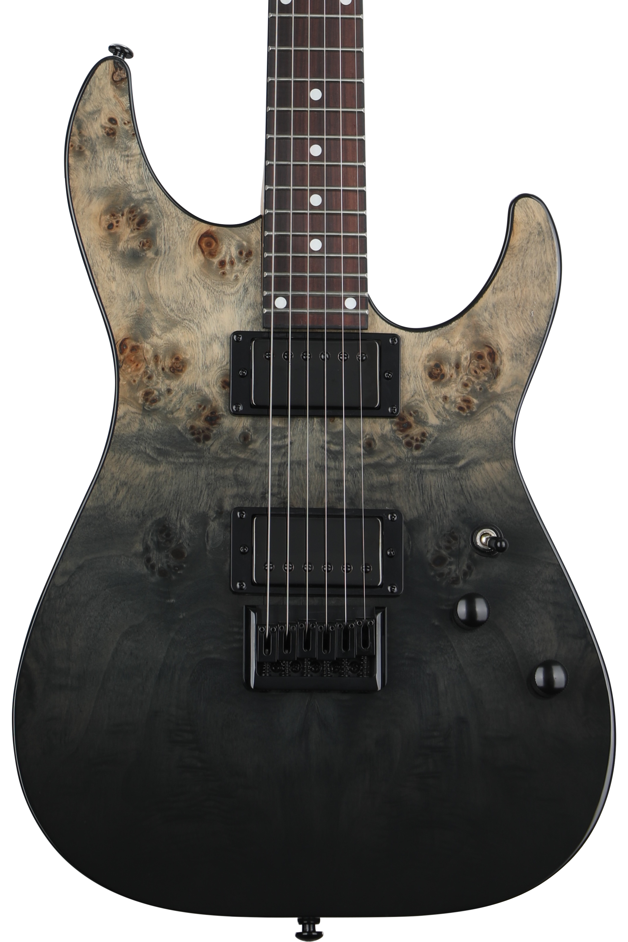 Schecter C-1 Standard Electric Guitar - Black Fade Burst Burl