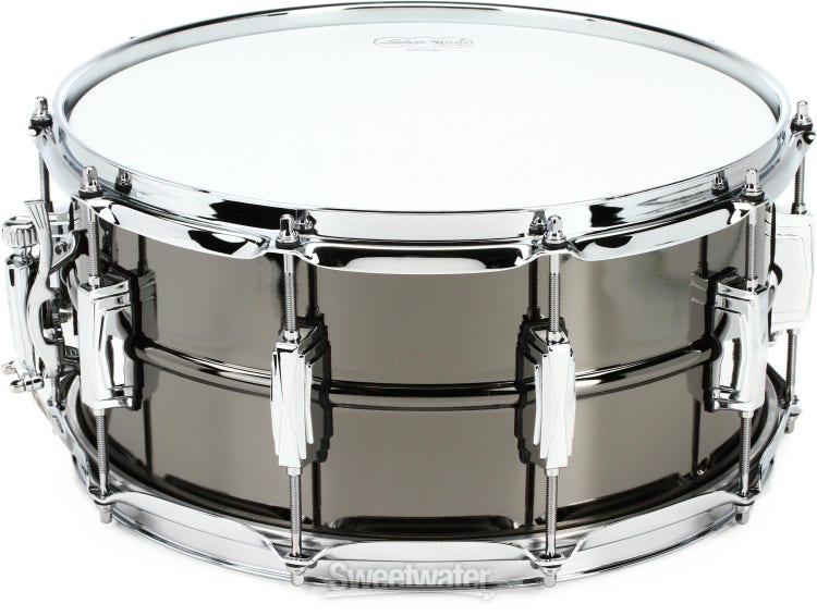 Steve's Music  Ludwig - Hammered Black Beauty Snare 6.5x14 Seamless Brass  Shell Black Nickel Plated LB417K