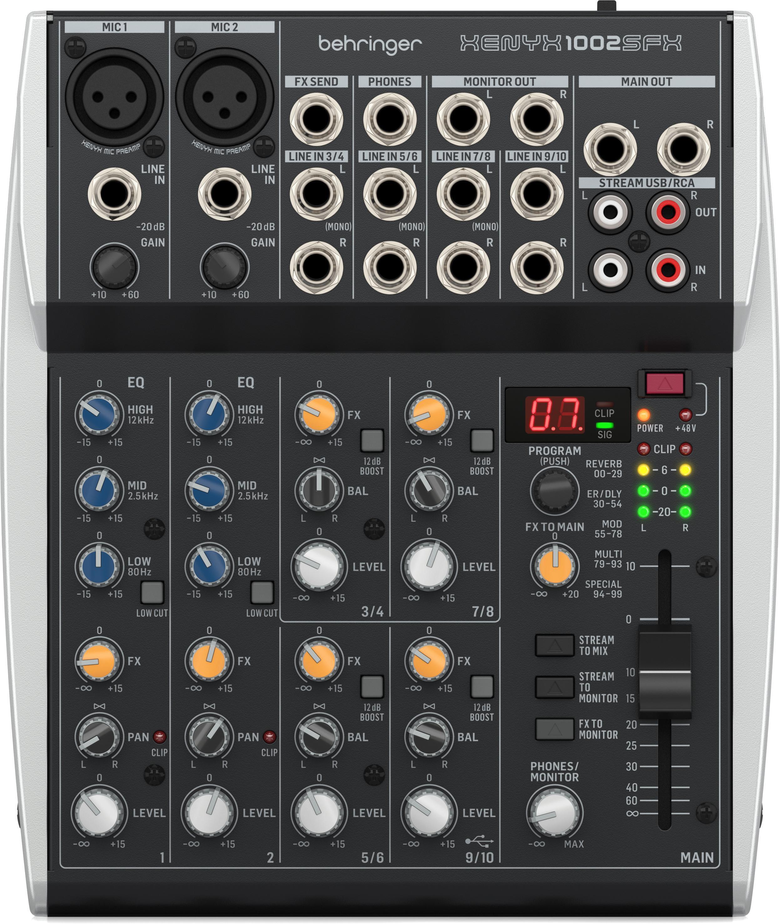 Behringer Xenyx 1002SFX 10-channel Analog Streaming Mixer