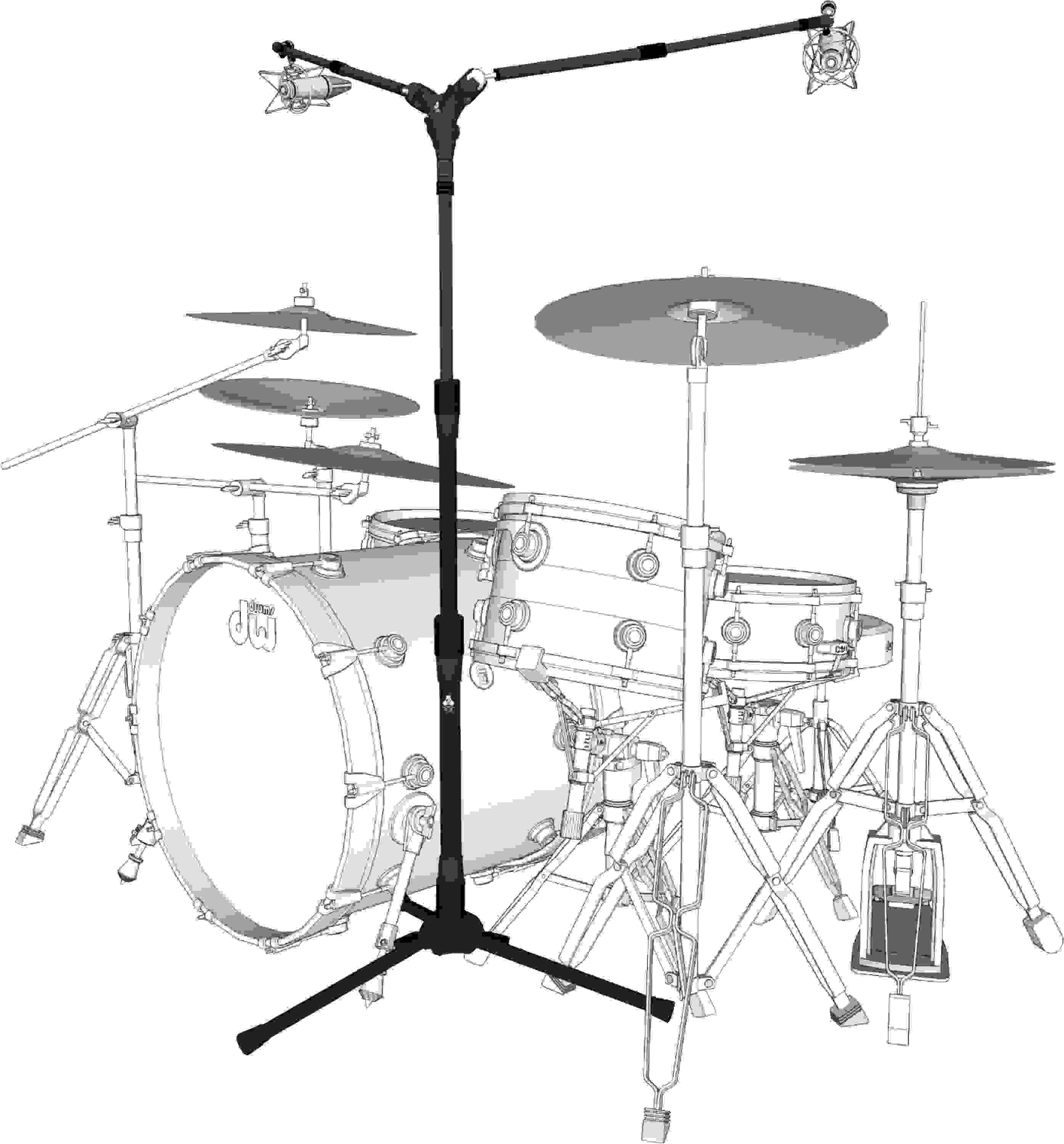 Triad-Orbit Drum Overhead System Microphone Stand Package