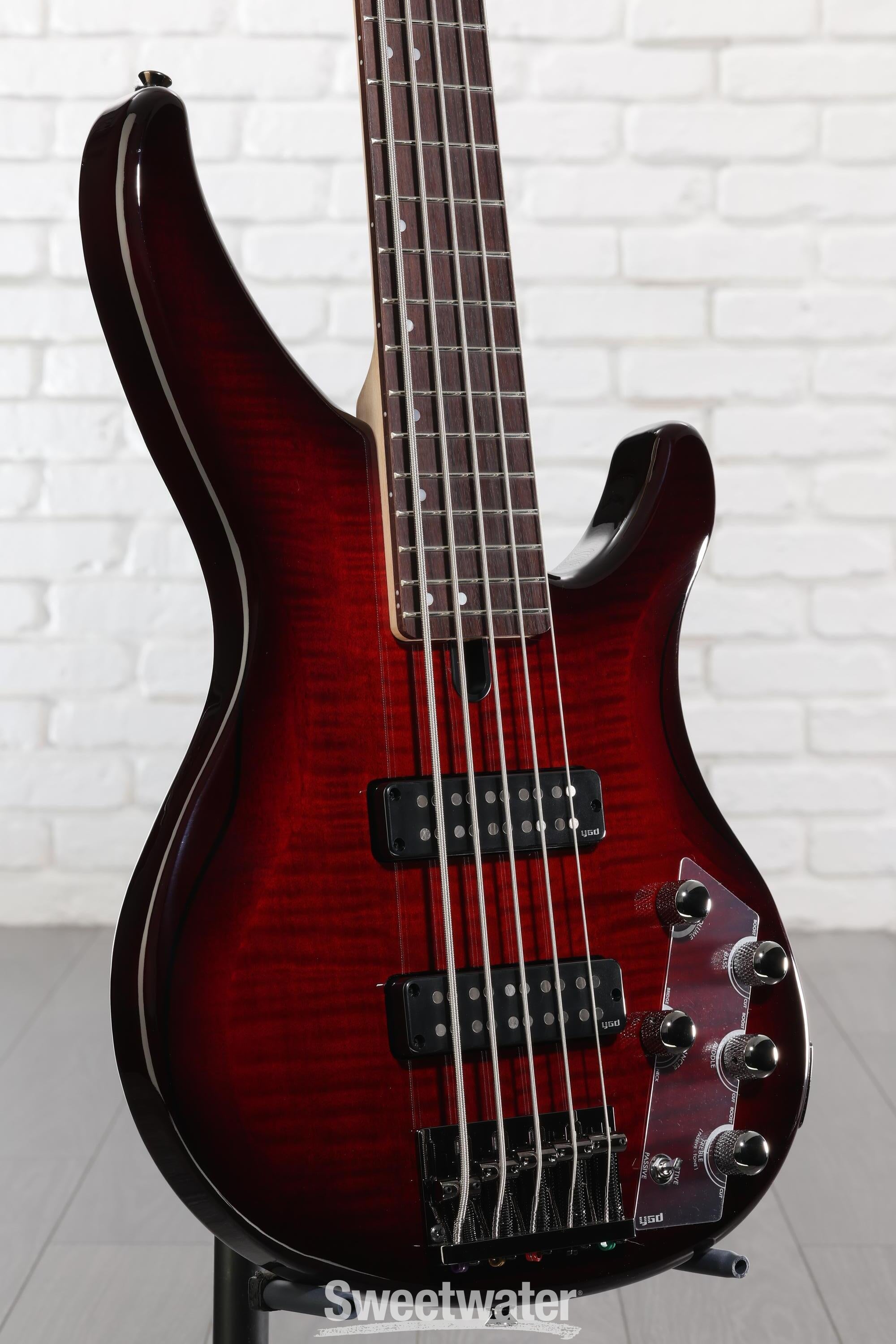 Yamaha TRBX605FM 5-string Bass Guitar - Dark Red Burst | Sweetwater