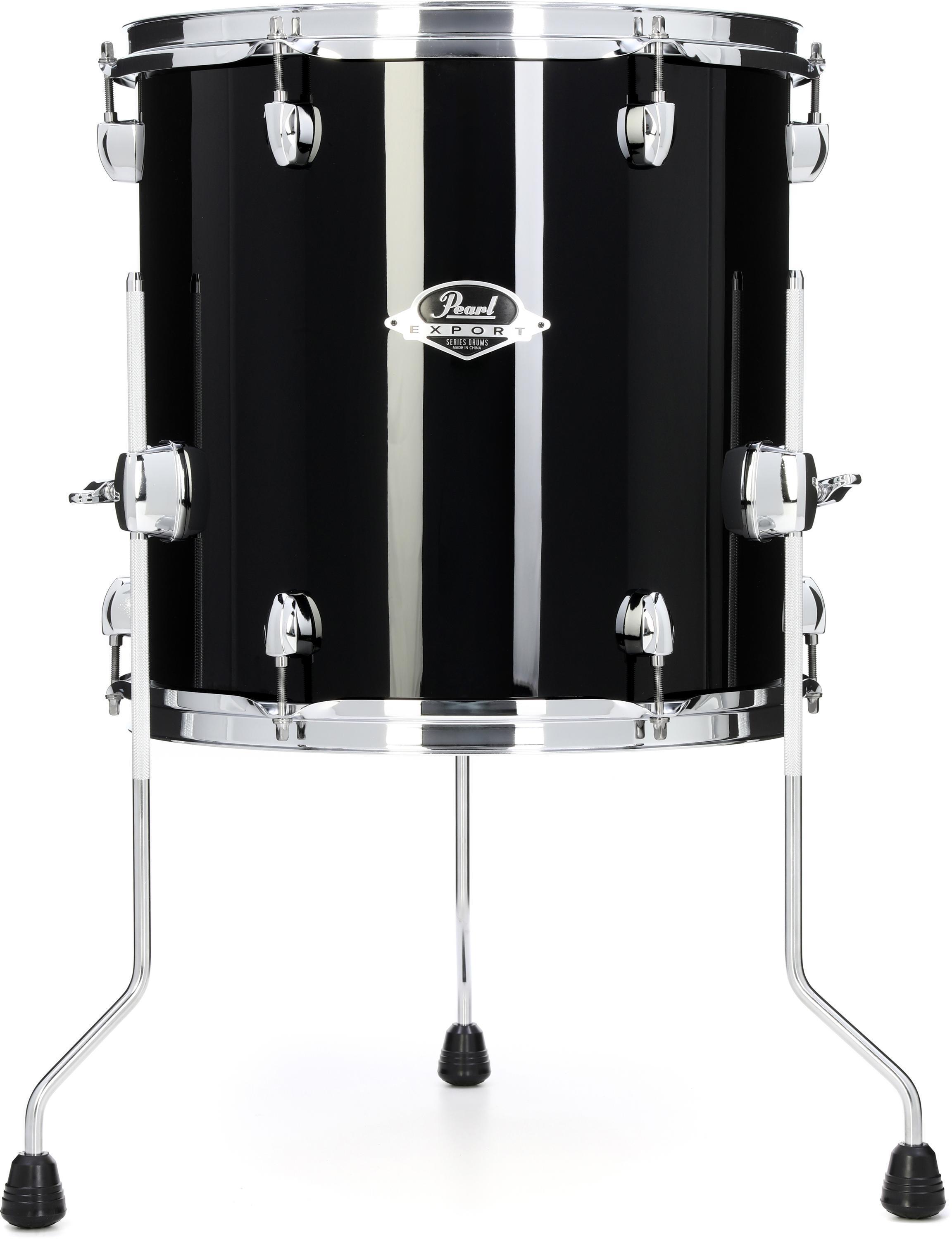 Pearl Export Floor Tom - 14 inches x 14 inches, Jet Black | Sweetwater