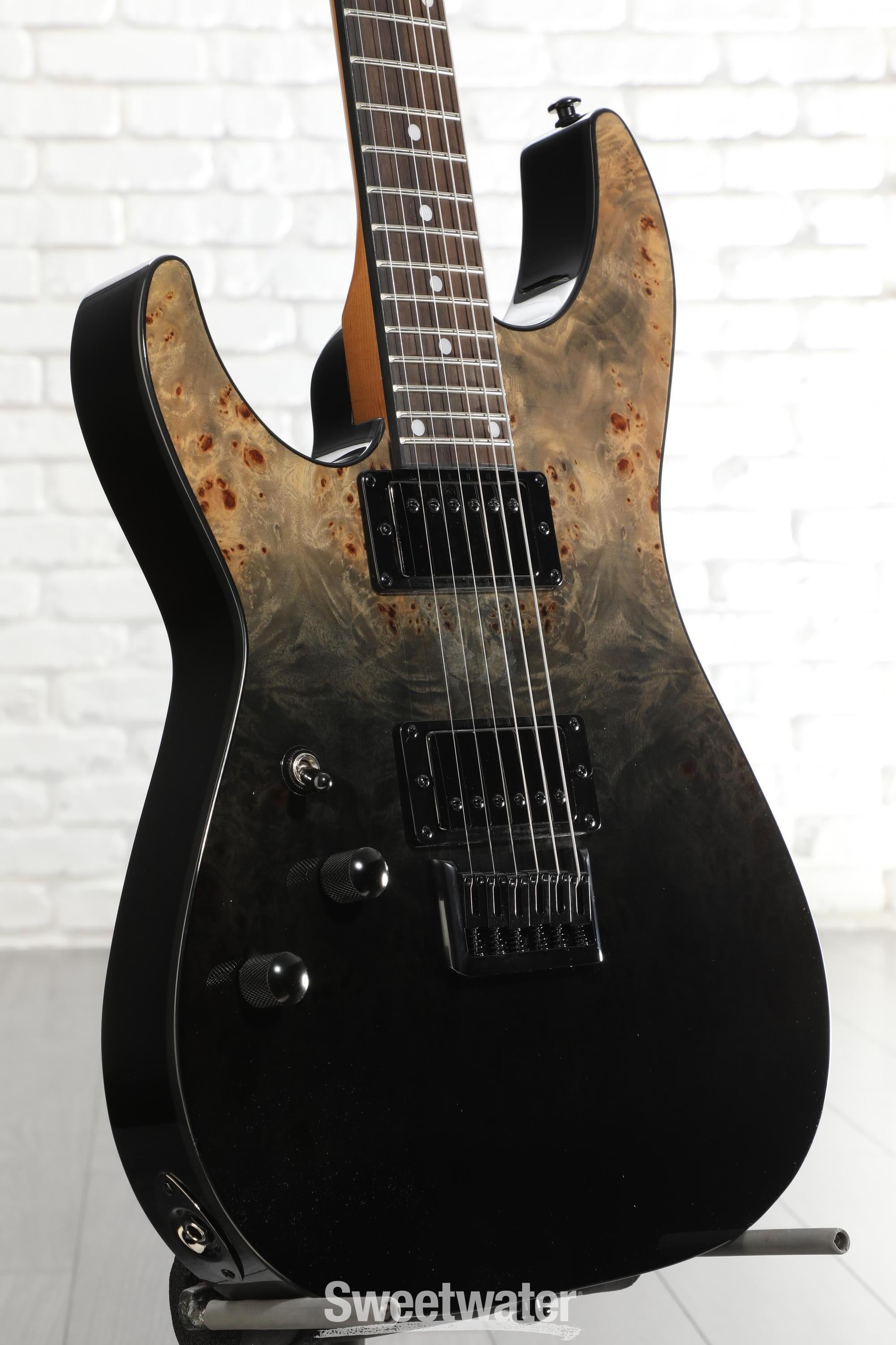 Photo of Schecter C-1 Standard Left-handed Electric Guitar - Black Fade Burst Burl