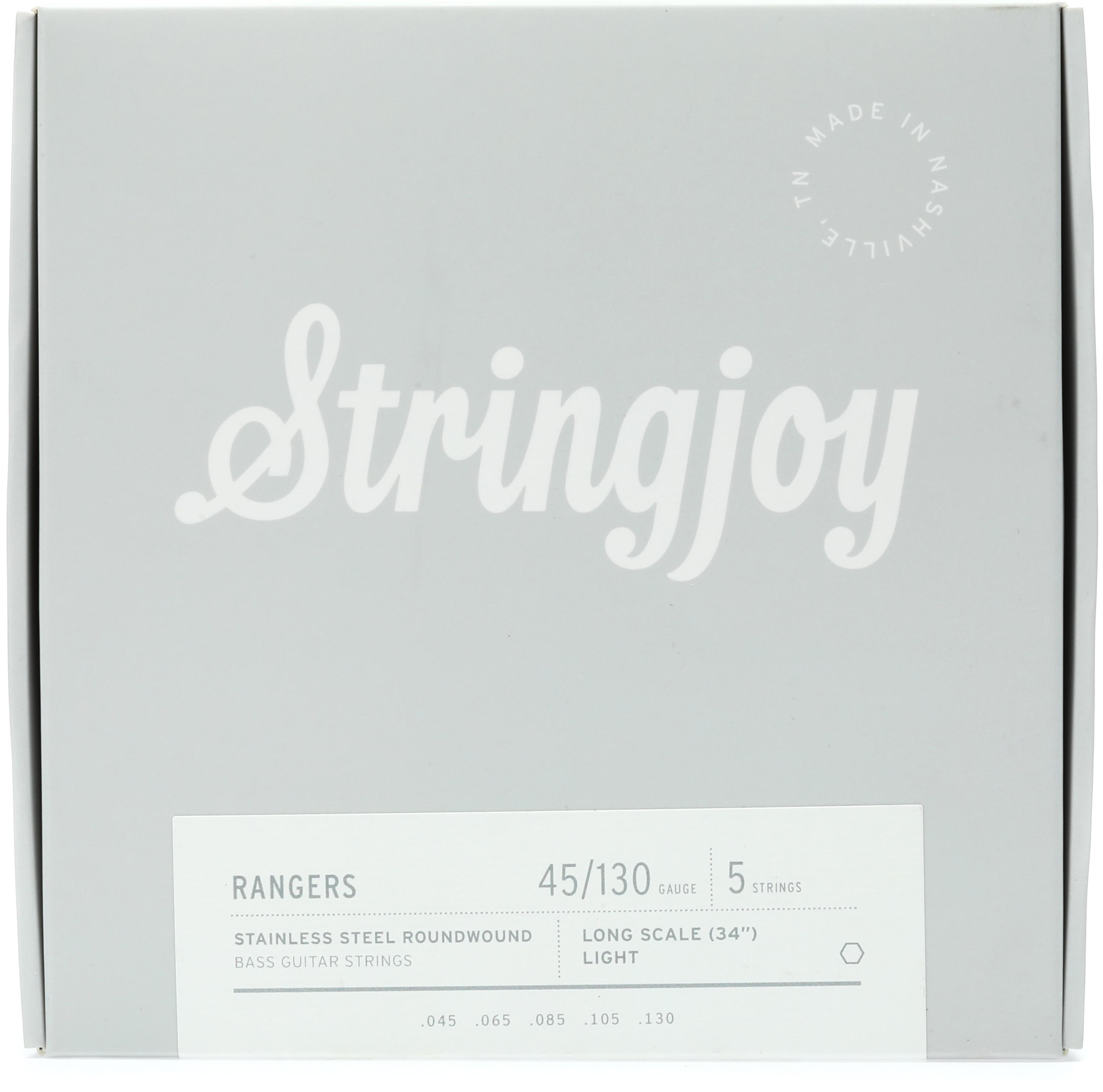 Photo of Stringjoy Rangers Stainless Steel Long Scale 5-string Bass Strings - Light Gauge (.045 - .130)