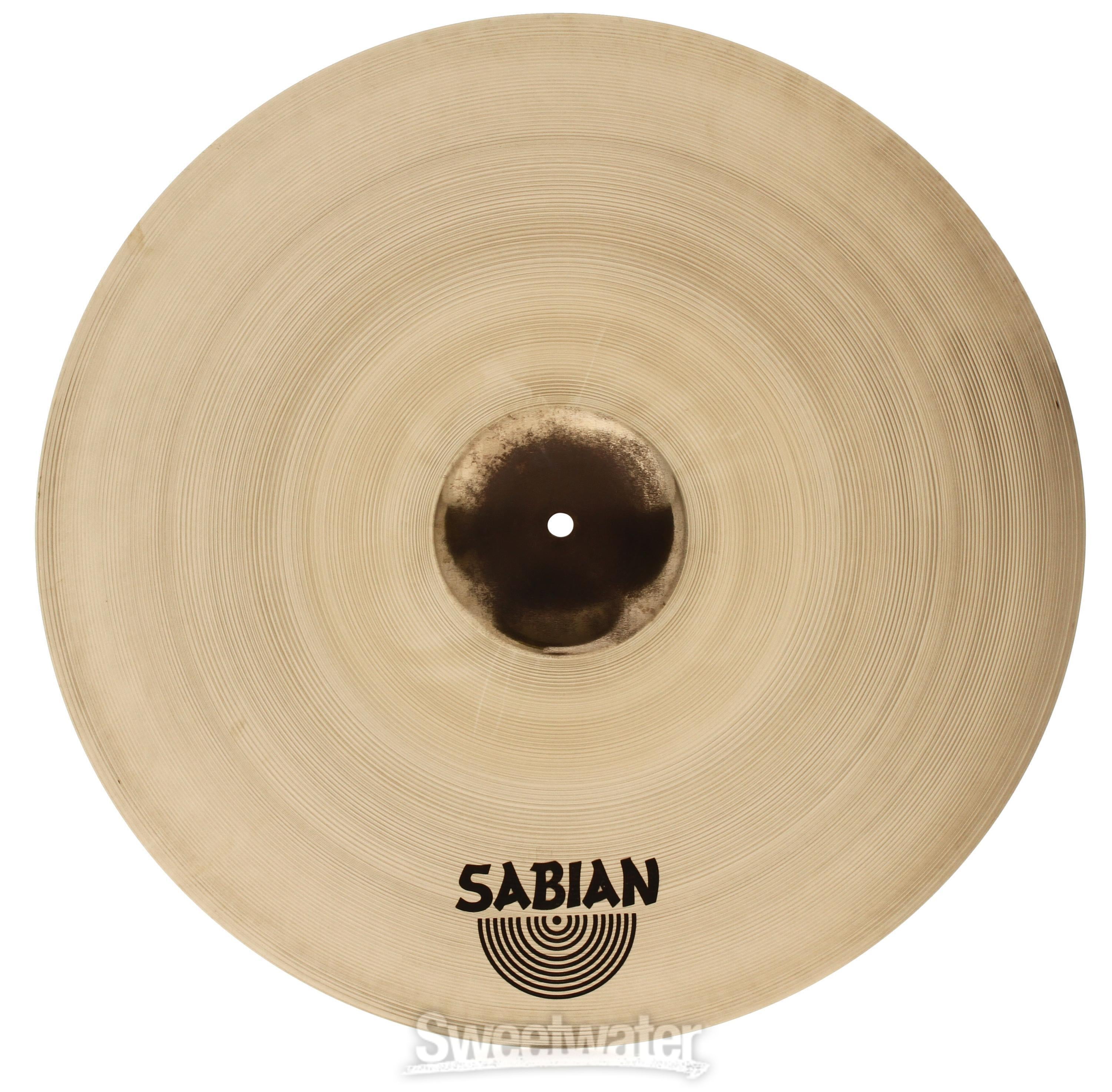 Sabian 21 inch AAX Raw Bell Dry Ride Cymbal - Brilliant Finish