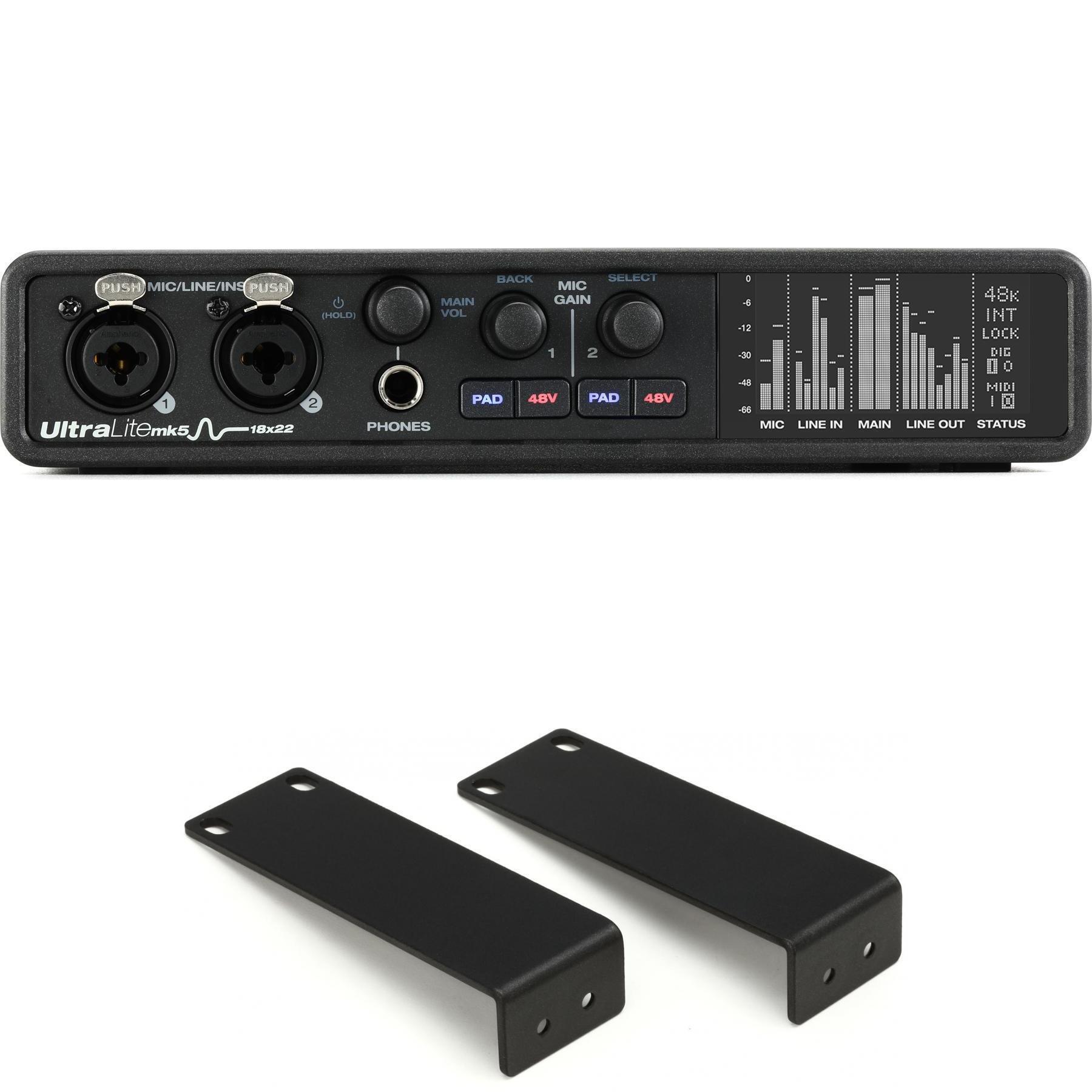 MOTU UltraLite-mk5 18x22 USB Audio Interface with Rackmount Kit