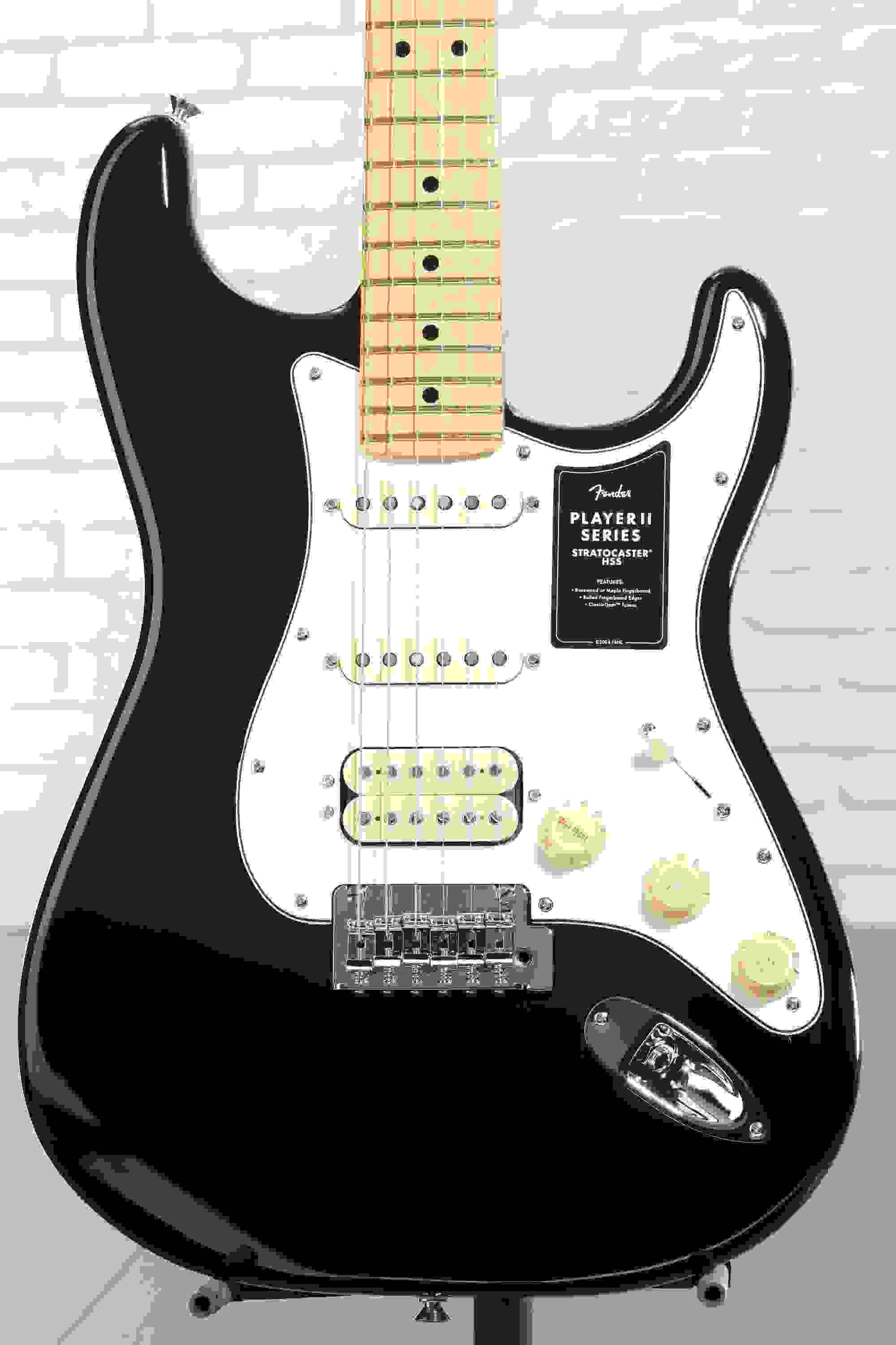 Fender Player II Stratocaster HSS Electric Guitar - Black with Maple Fingerboard