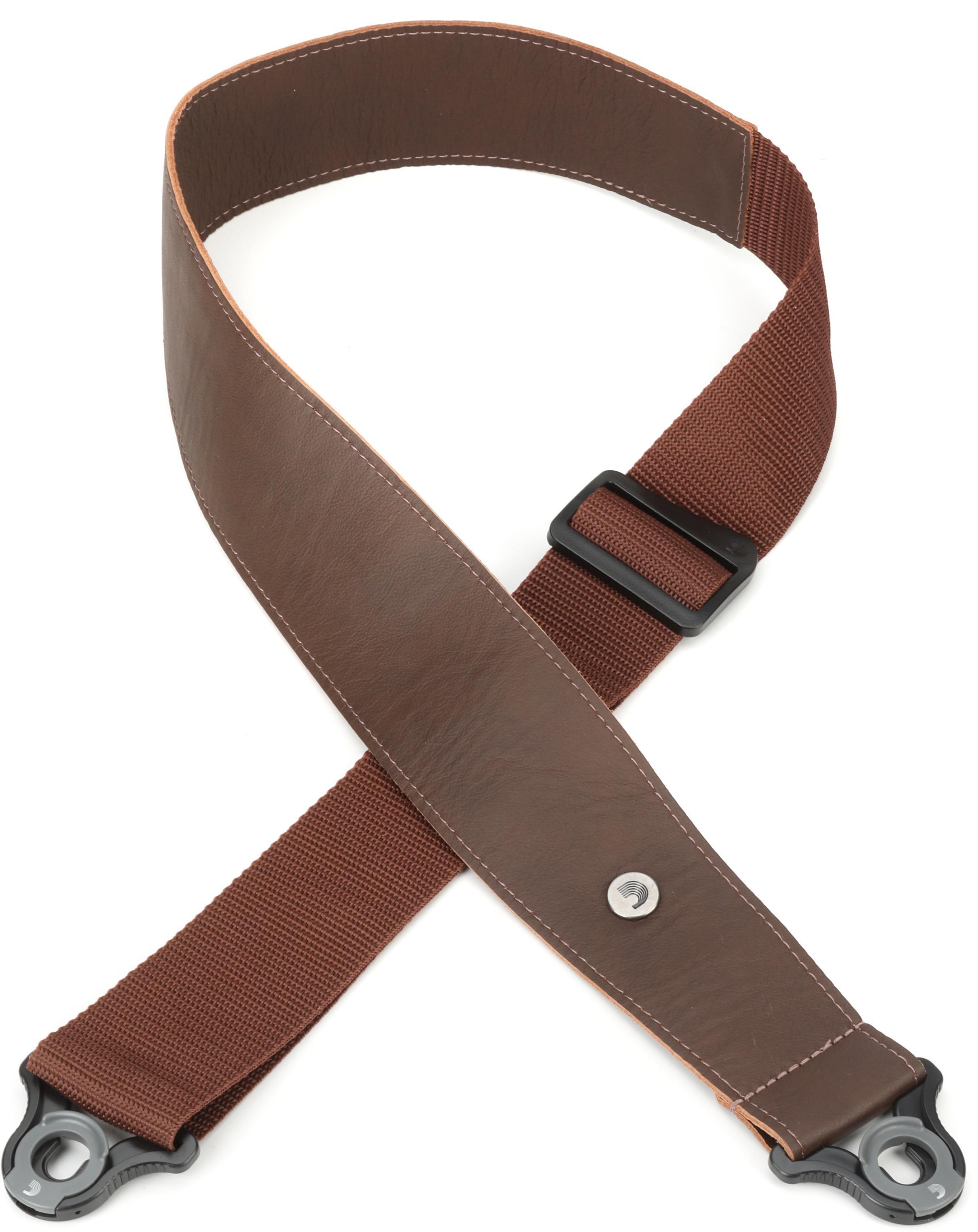 Photo of D'Addario Comfort Leather Auto Lock Guitar Strap - Brown