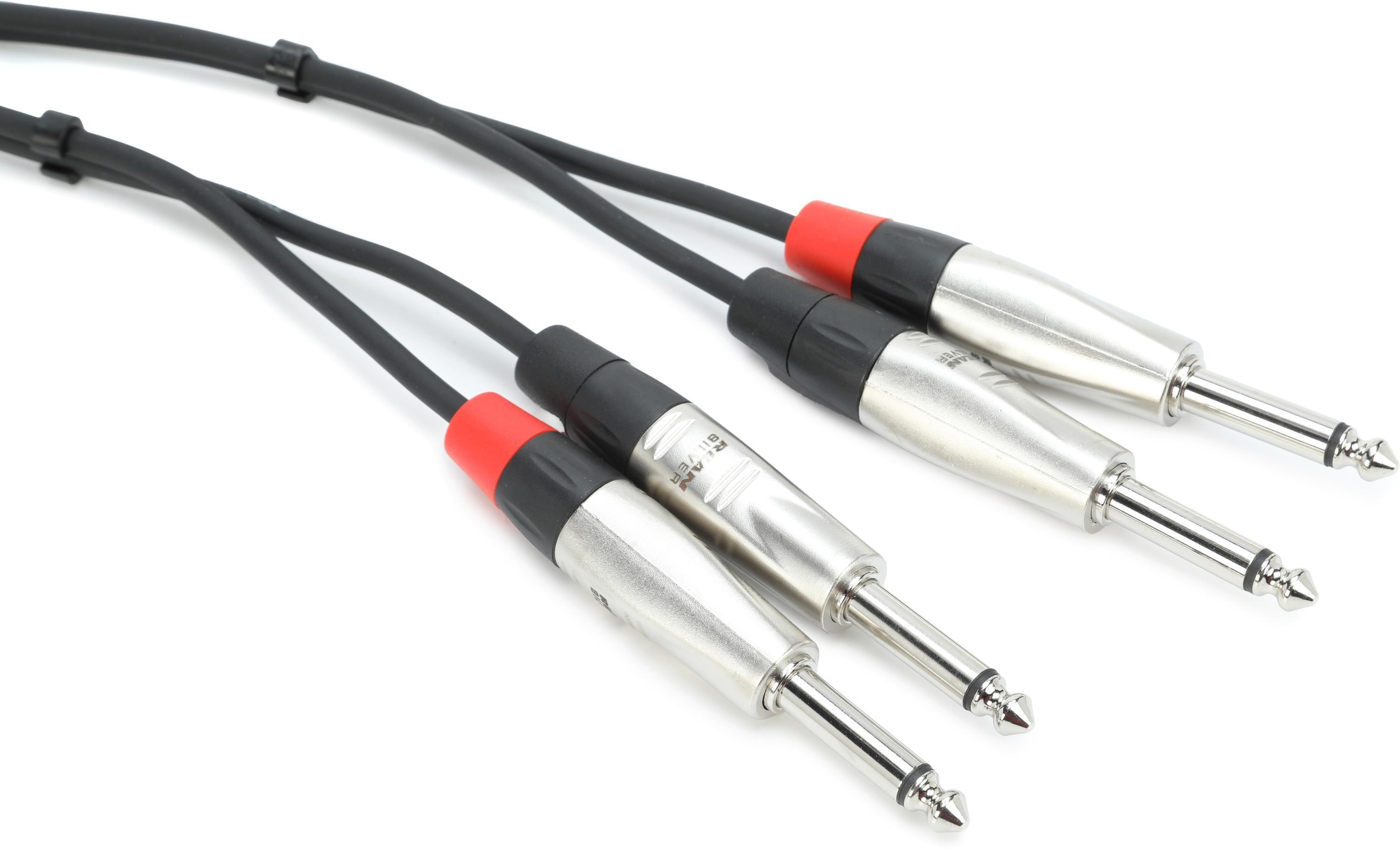 Photo of Hosa HPP-020X2 Pro Stereo Interconnect Cable - Dual 1/4-inch TS Male to Same - 20 foot