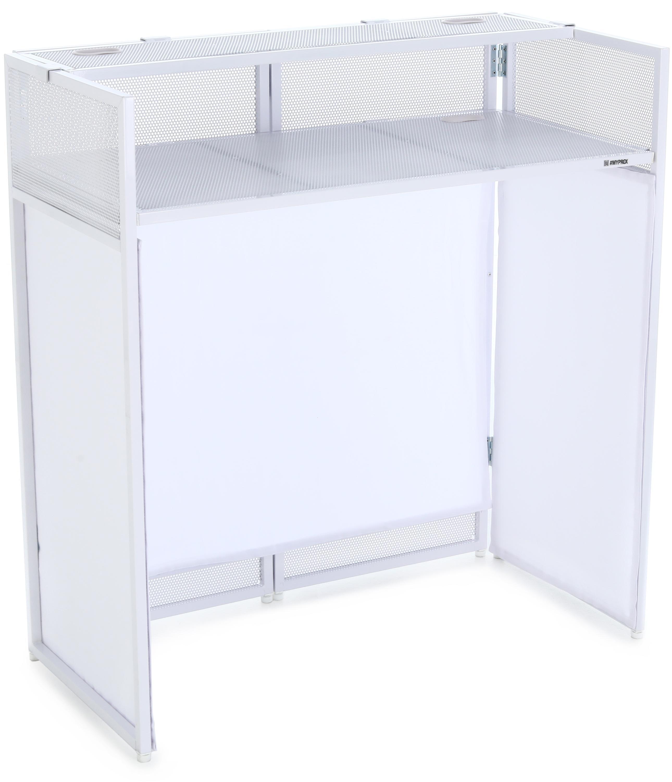 ProX Vista DJ Booth and Workstation with Scrim Kit - White