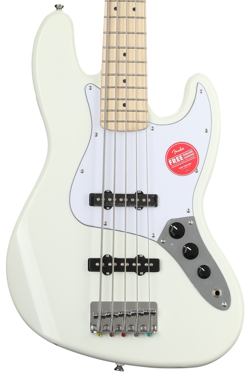 Squier Affinity Series Jazz Bass V - Olympic White with Maple Fingerboard