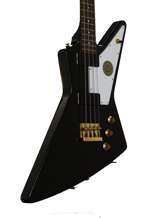 Epiphone エピフォン Explorer Bass Epiphone LTD Edition Korina Explorer Bass - Ebony | Sweetwater