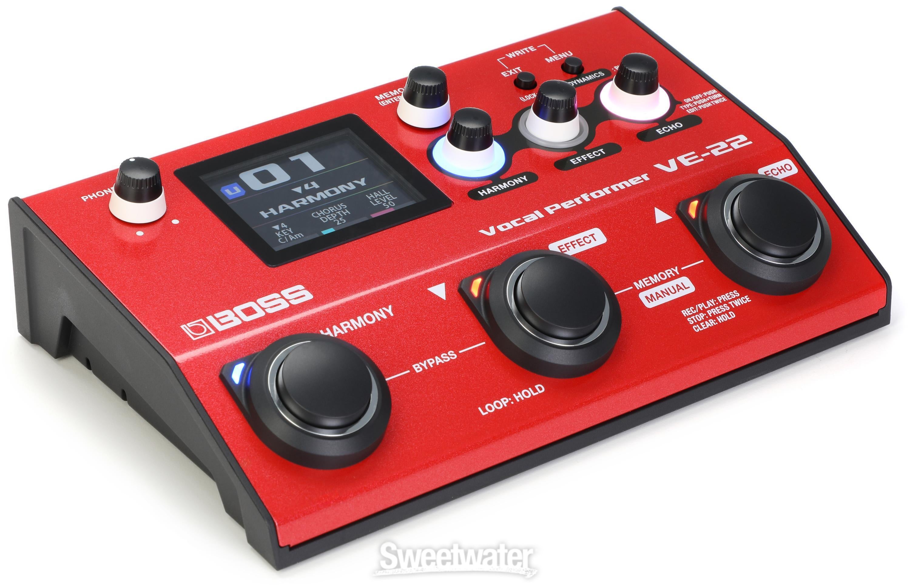 Boss VE-22 Vocal Effects and Looper Pedal | Sweetwater