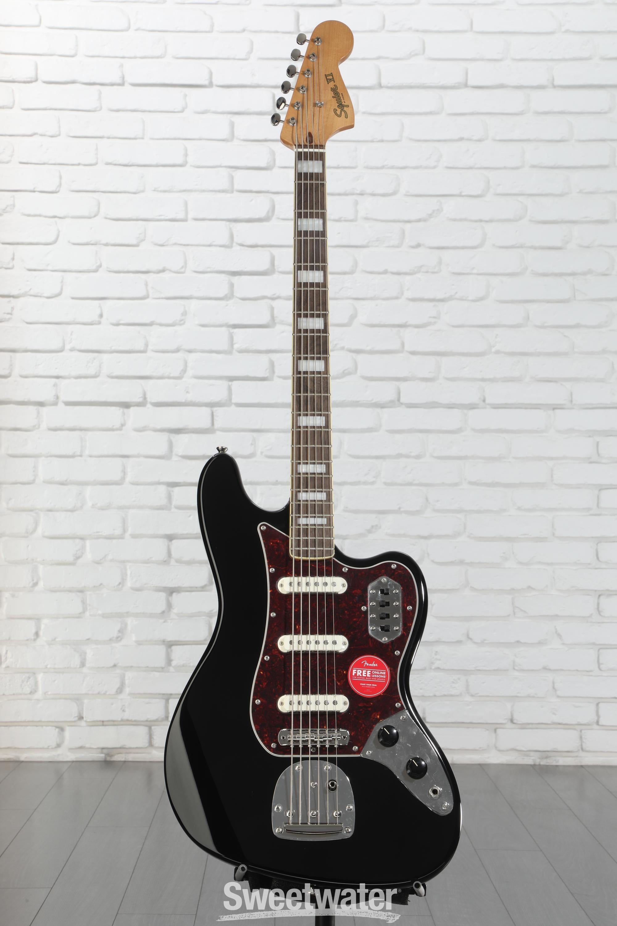 Squier Classic Vibe Bass VI Guitar - Black | Sweetwater