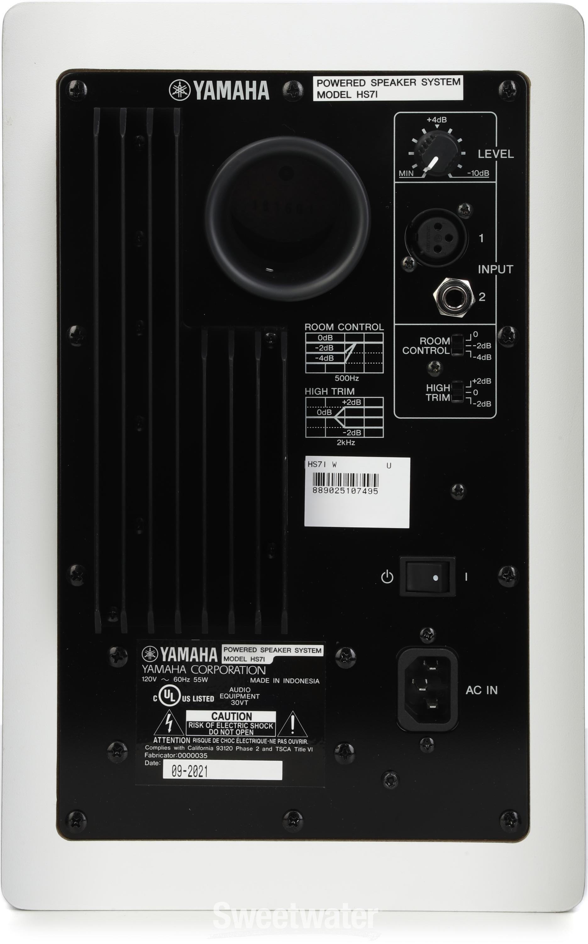 Yamaha HS7i 6.5 inch Powered Mountable Studio Monitor - White