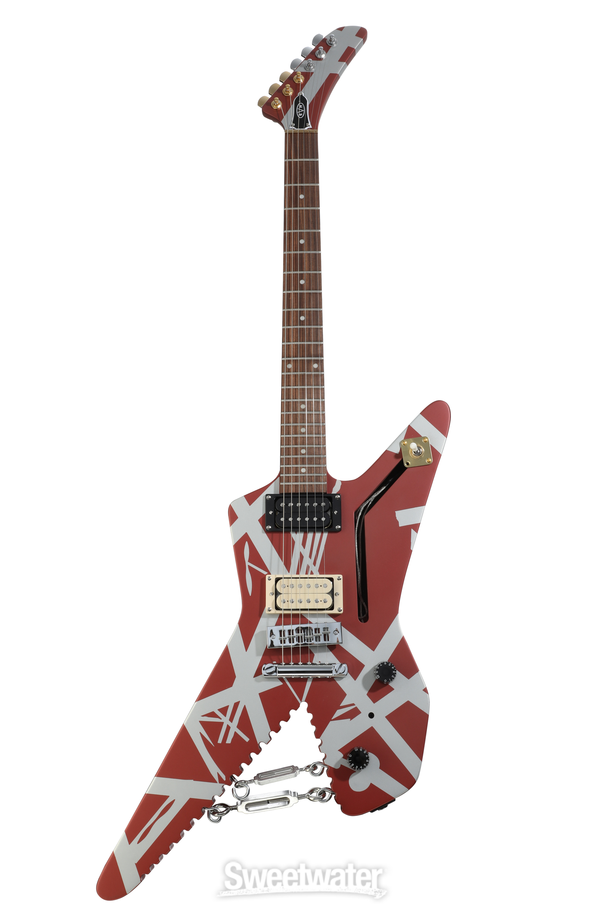EVH Striped Series Shark Electric Guitar - Burgundy Red with