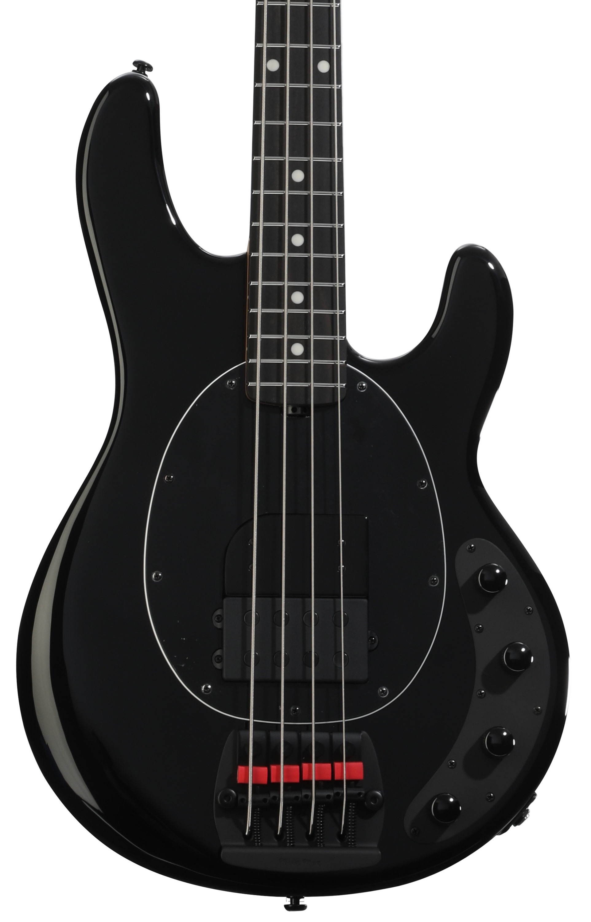 MUSIC MAN StingRay Stealth Black ベース Ernie Ball Music Man StingRay 4 HH - Stealth Black, Ebony
