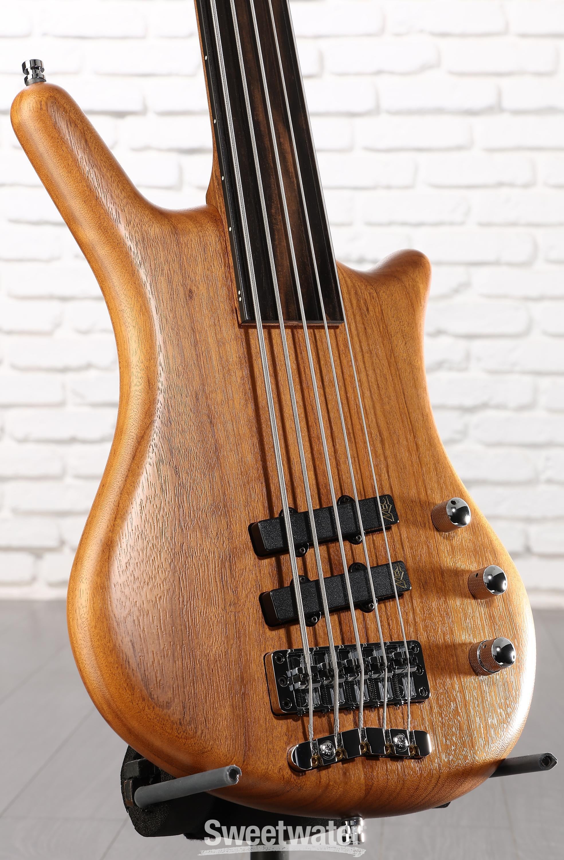 Photo of Warwick Pro Series Thumb BO Fretless 5-string Bass - Natural Satin