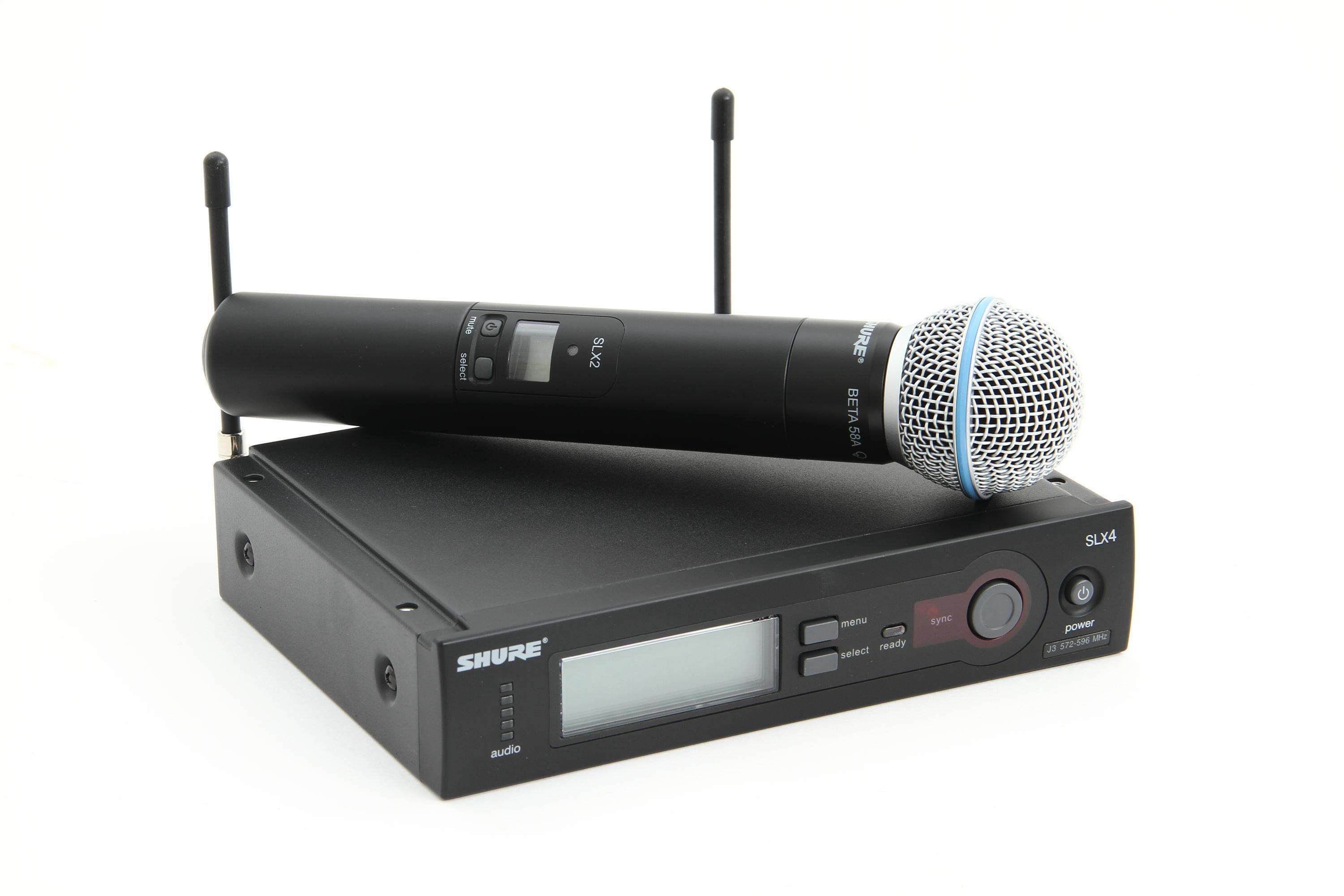 Shure SLX24 Beta58 Wireless System J3 Band 572 596 MHZ