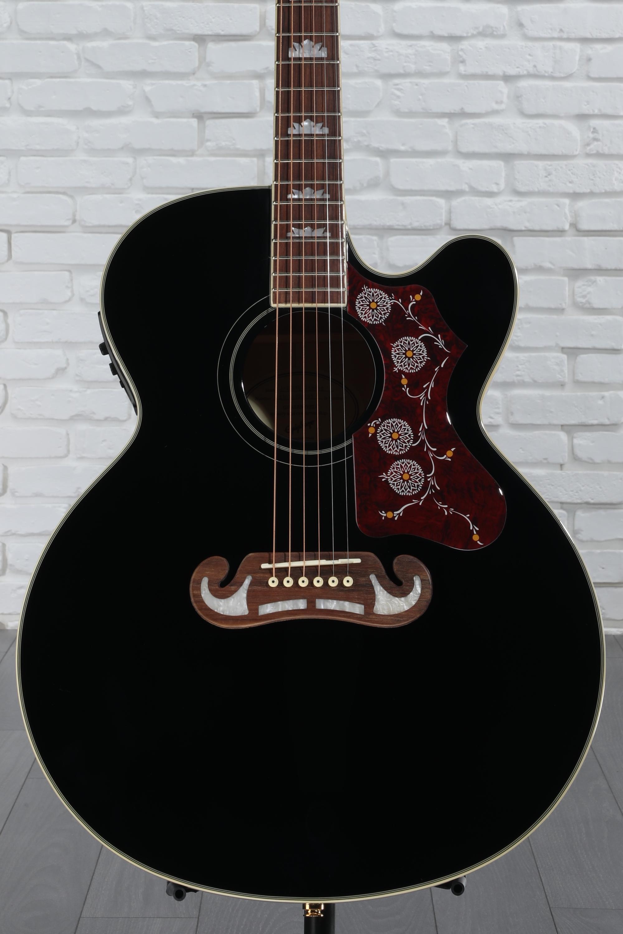 ギター Epiphone EJ200 CE BLACK Epiphone J-200 EC Studio Acoustic-Electric Guitar Black