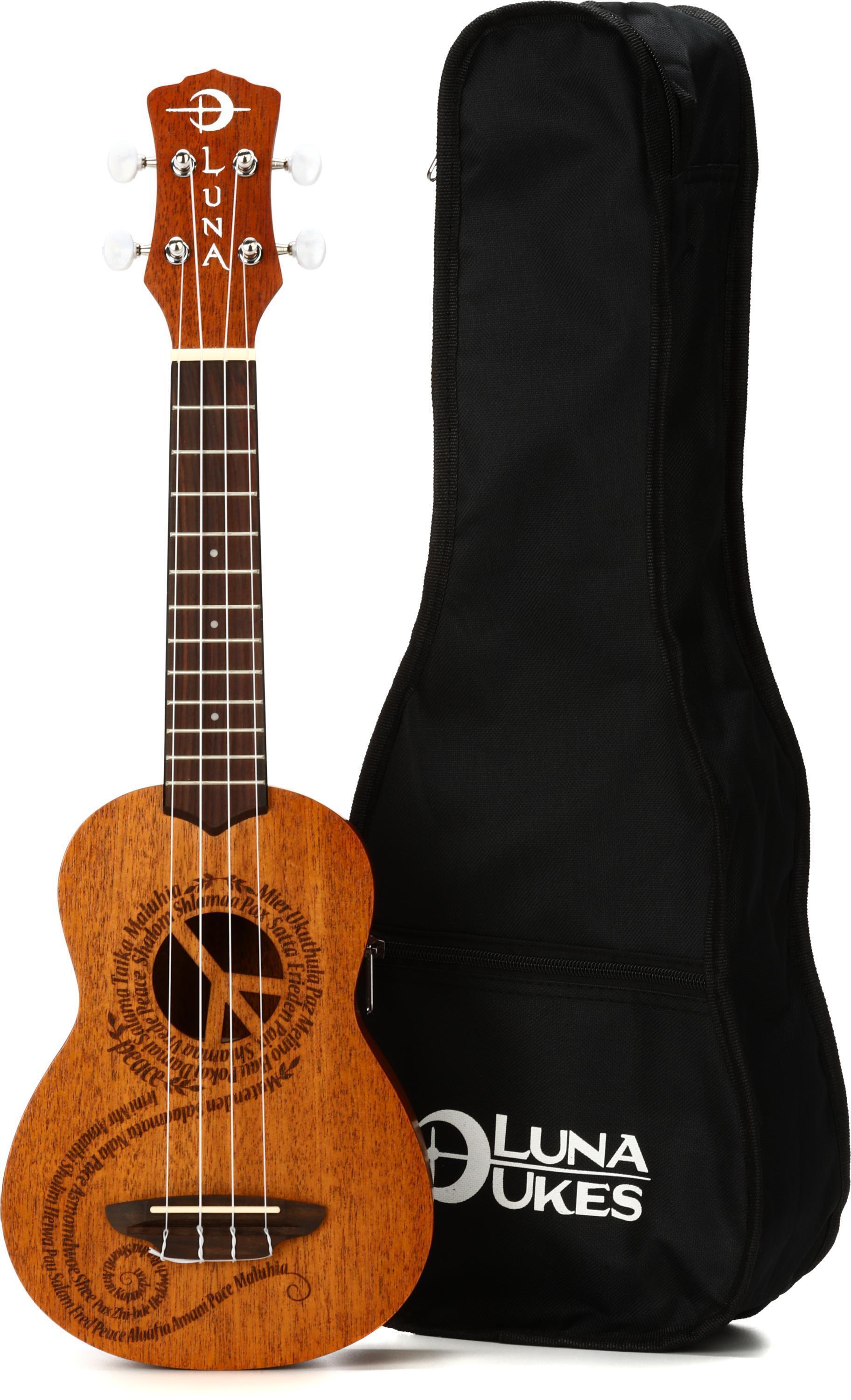 Luna Mahogany Series Maluhia Peace Acoustic-Electric Concert