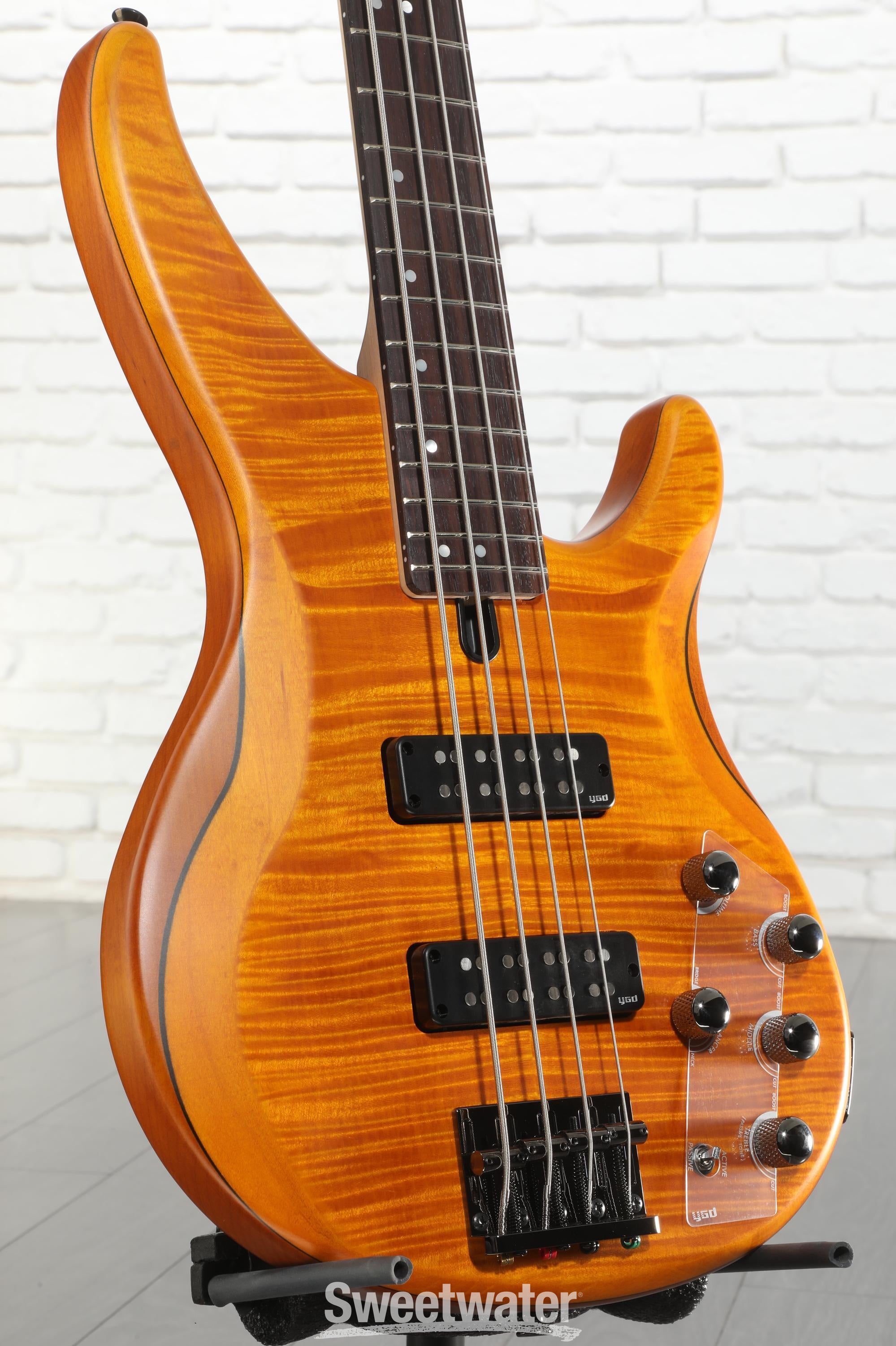 Yamaha TRBX604FM 4-string Bass Guitar - Matte Amber | Sweetwater